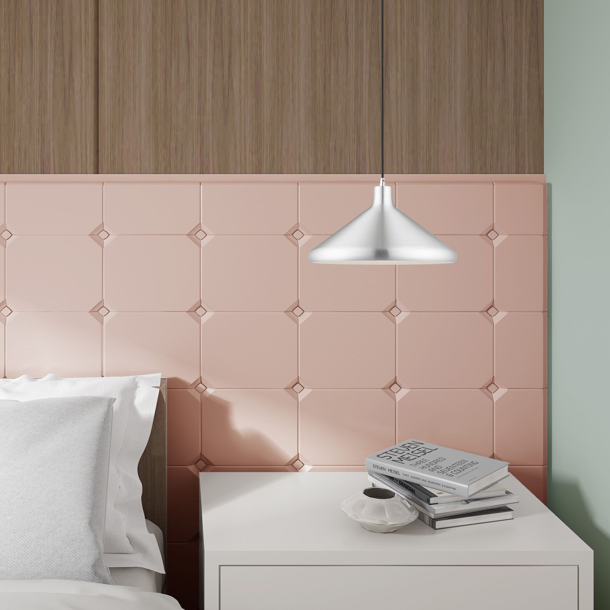 1 Light Brushed Aluminum Mini Pendant