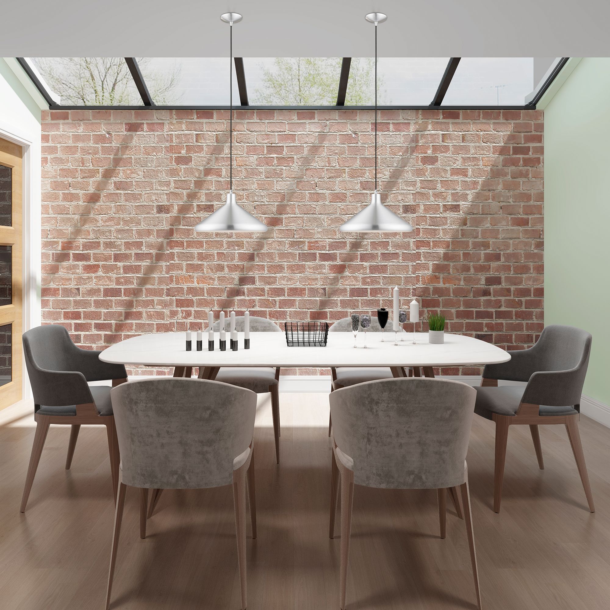 1 Light Brushed Aluminum Mini Pendant