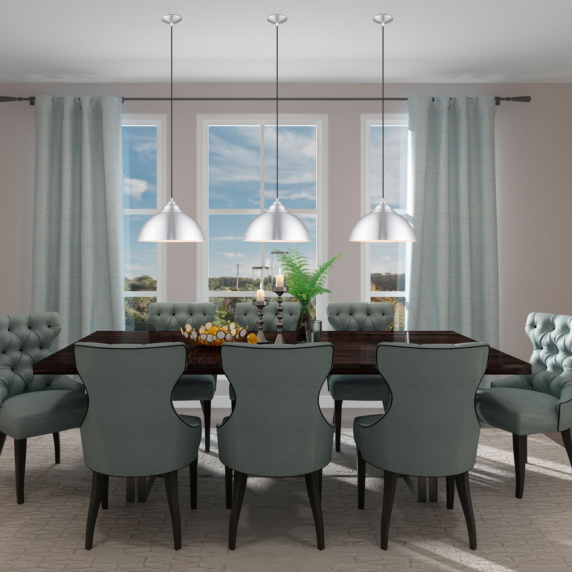 1 Light Brushed Aluminum Mini Pendant