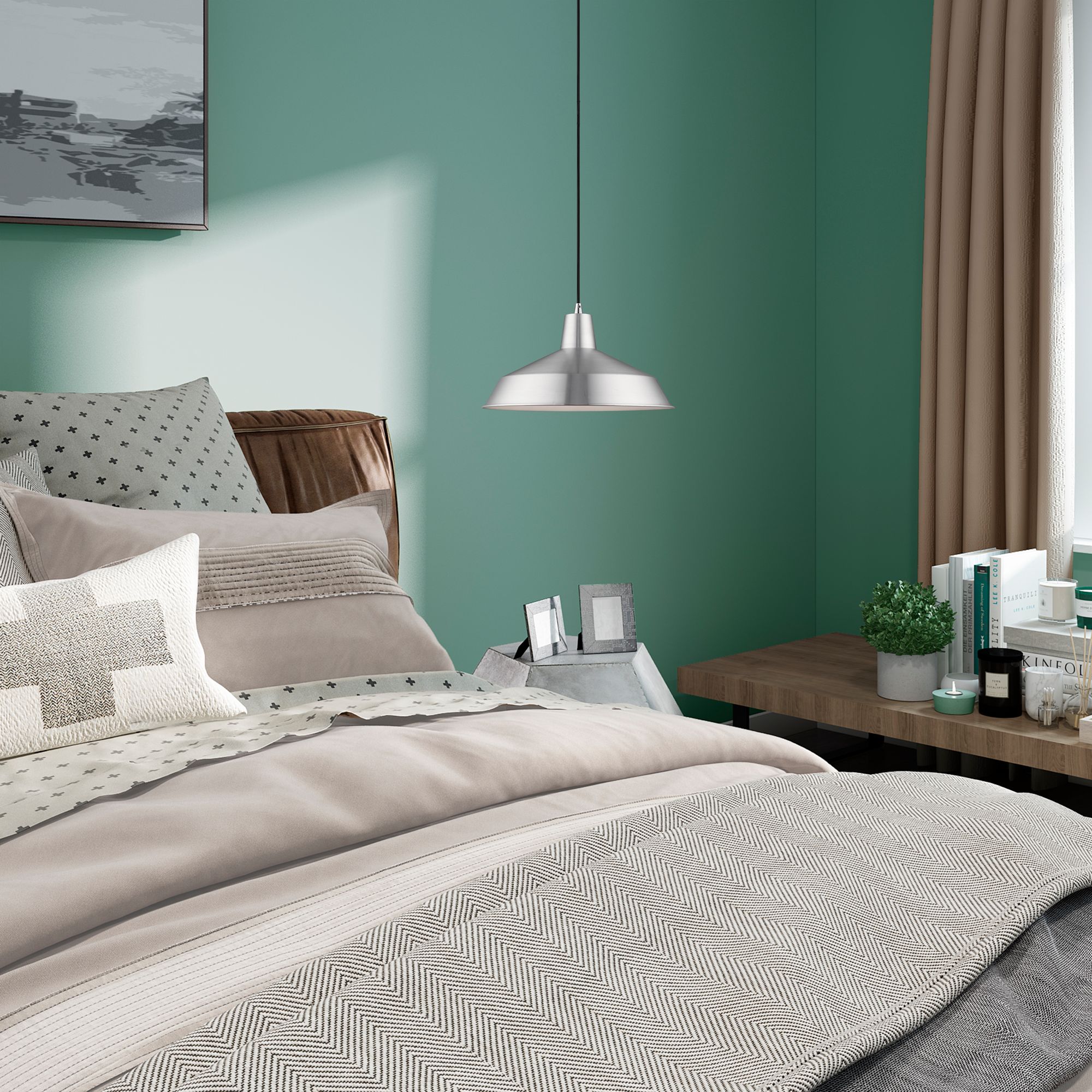 1 Light Brushed Aluminum Mini Pendant