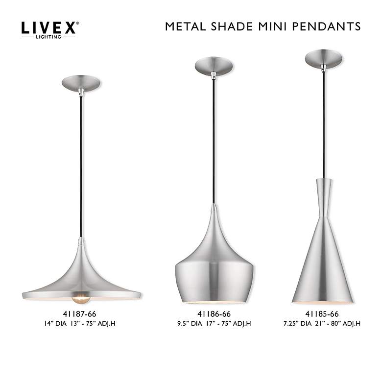 Image 2 1 Light Brushed Aluminum Mini Pendant more views