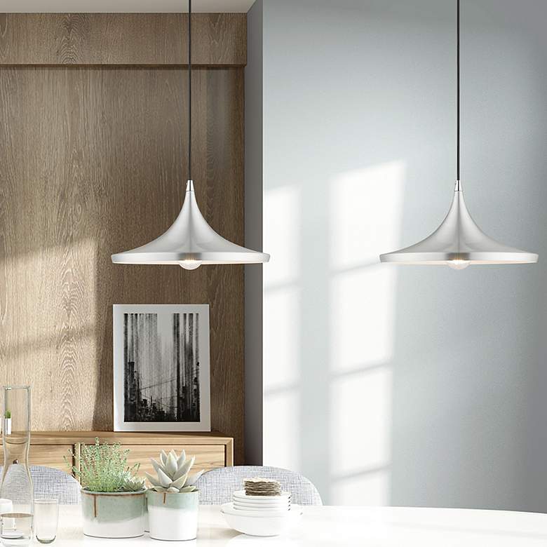 Image 7 1 Light Brushed Aluminum Mini Pendant more views