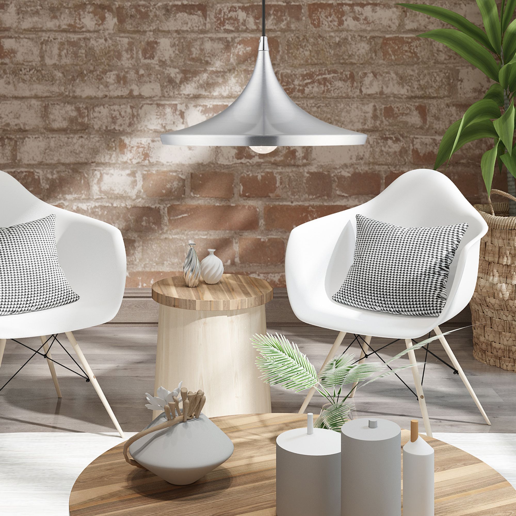 1 Light Brushed Aluminum Mini Pendant