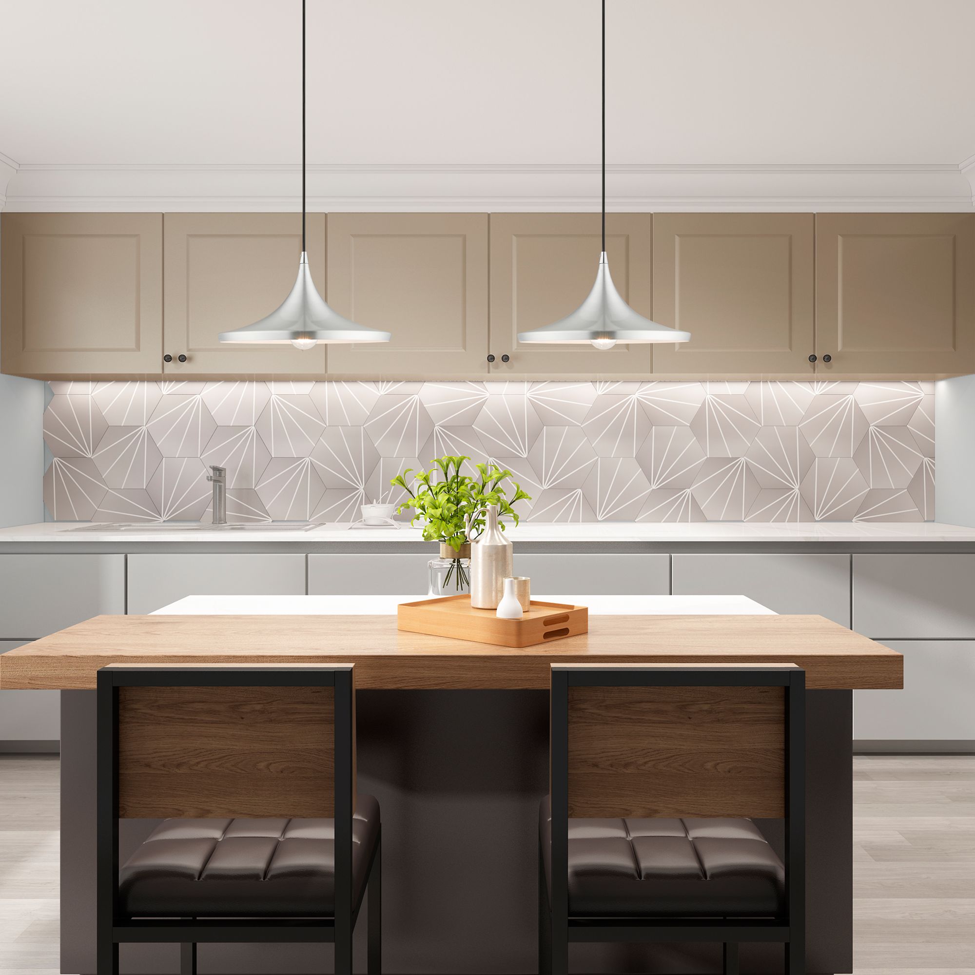 1 Light Brushed Aluminum Mini Pendant