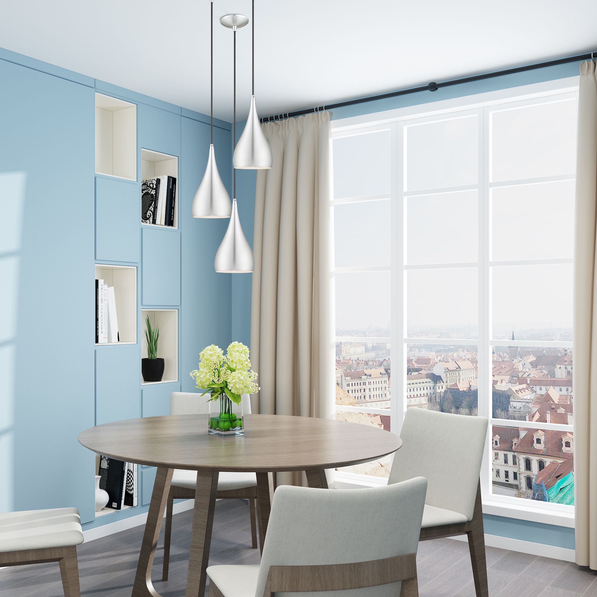 1 Light Brushed Aluminum Mini Pendant