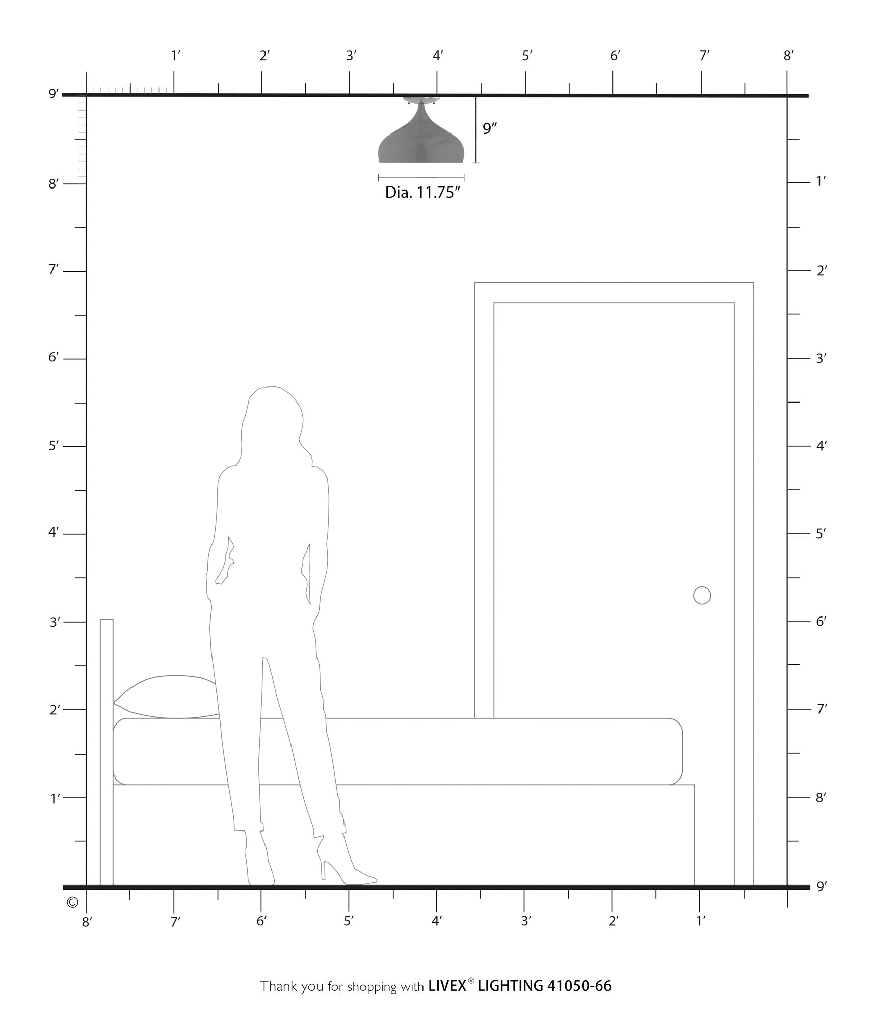 1 Light Brushed Aluminum Semi-Flush