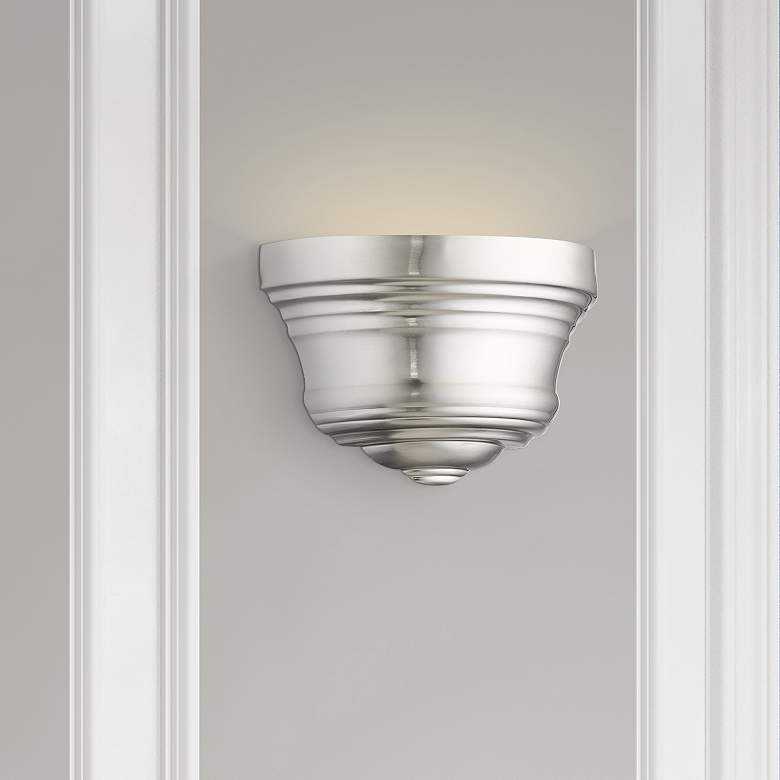 Image 1 1 Light Brushed Nickel ADA Sconce with Gold Finish Inside