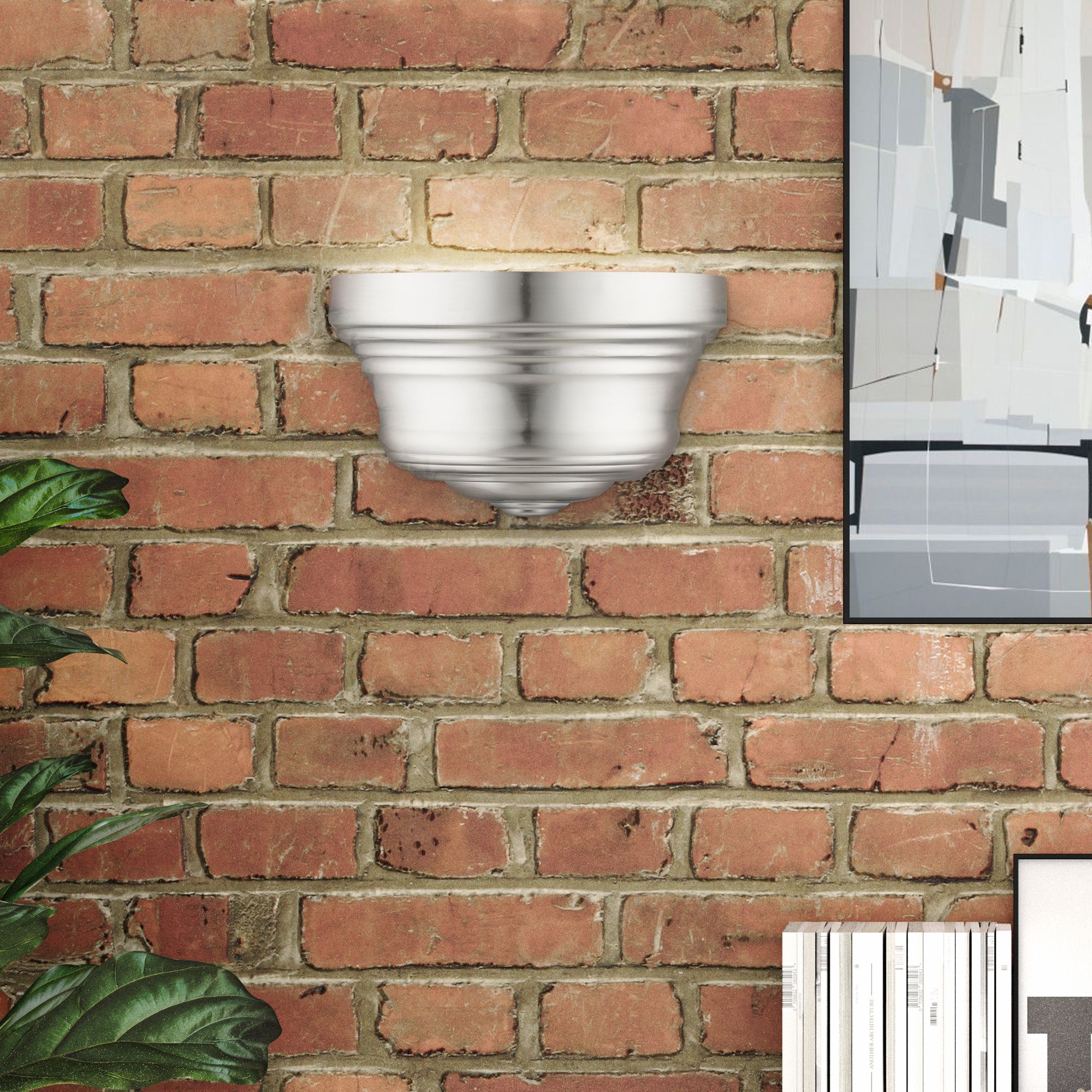 1 Light Brushed Nickel ADA Sconce with Gold Finish Inside