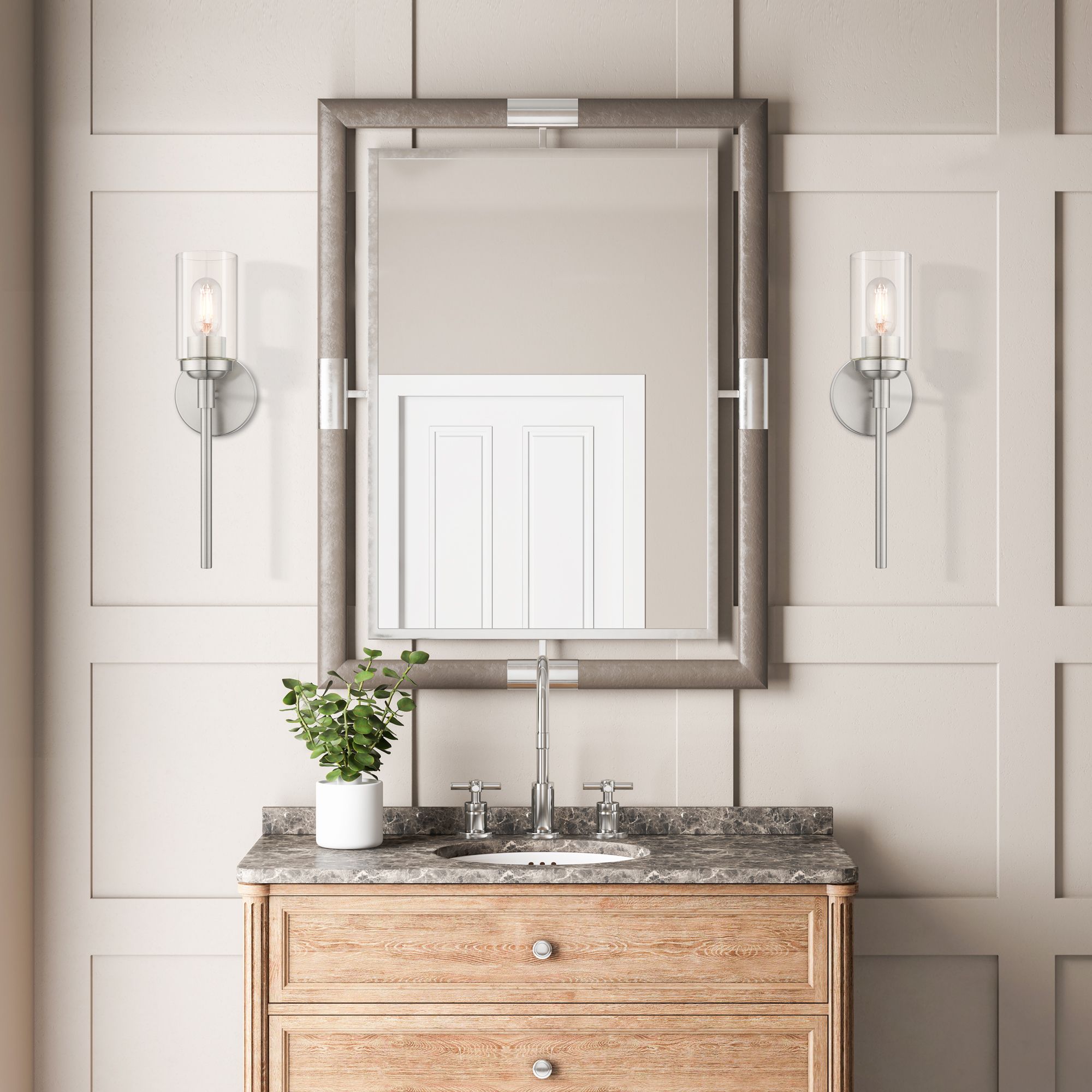 1 Light Brushed Nickel ADA Sconce