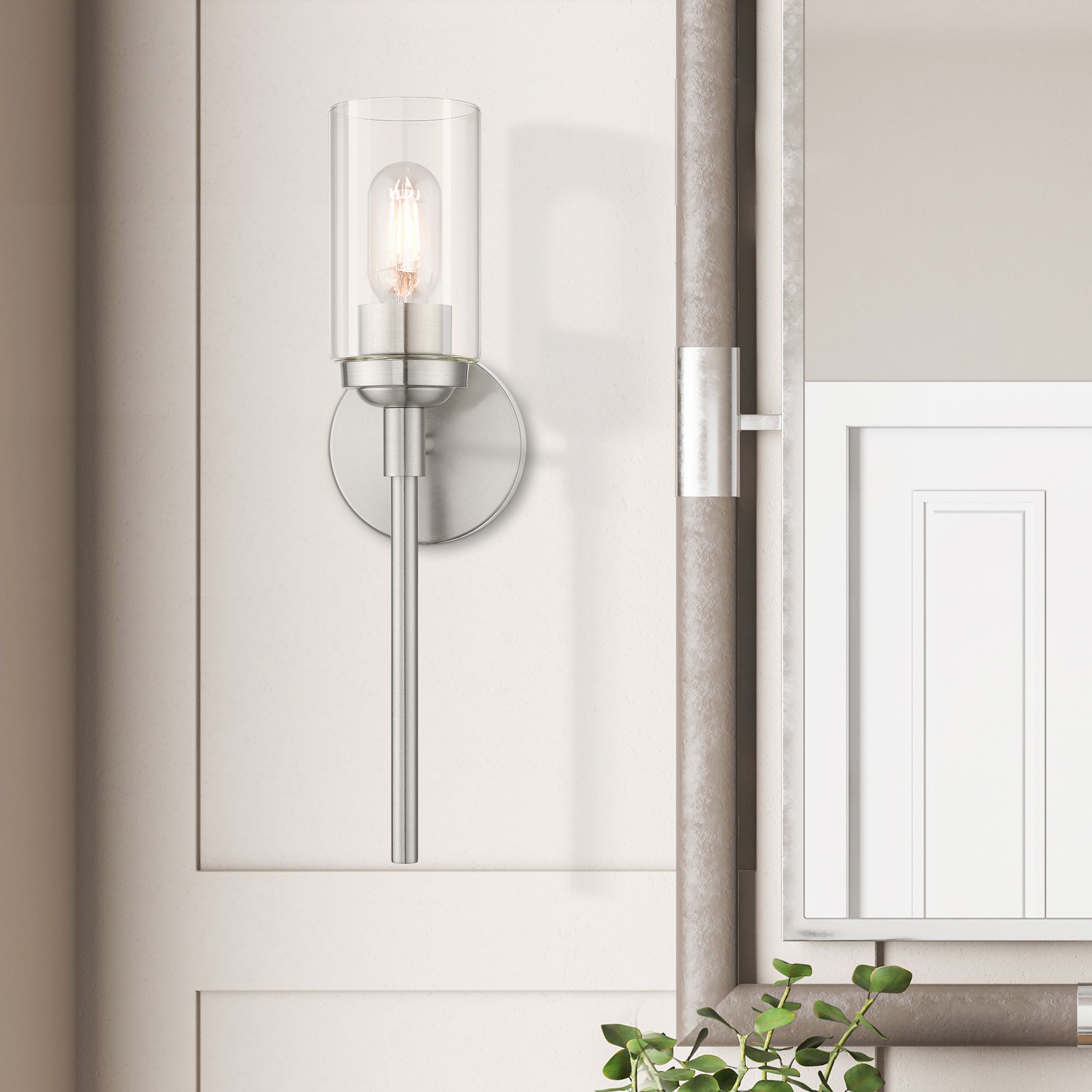 1 Light Brushed Nickel ADA Sconce