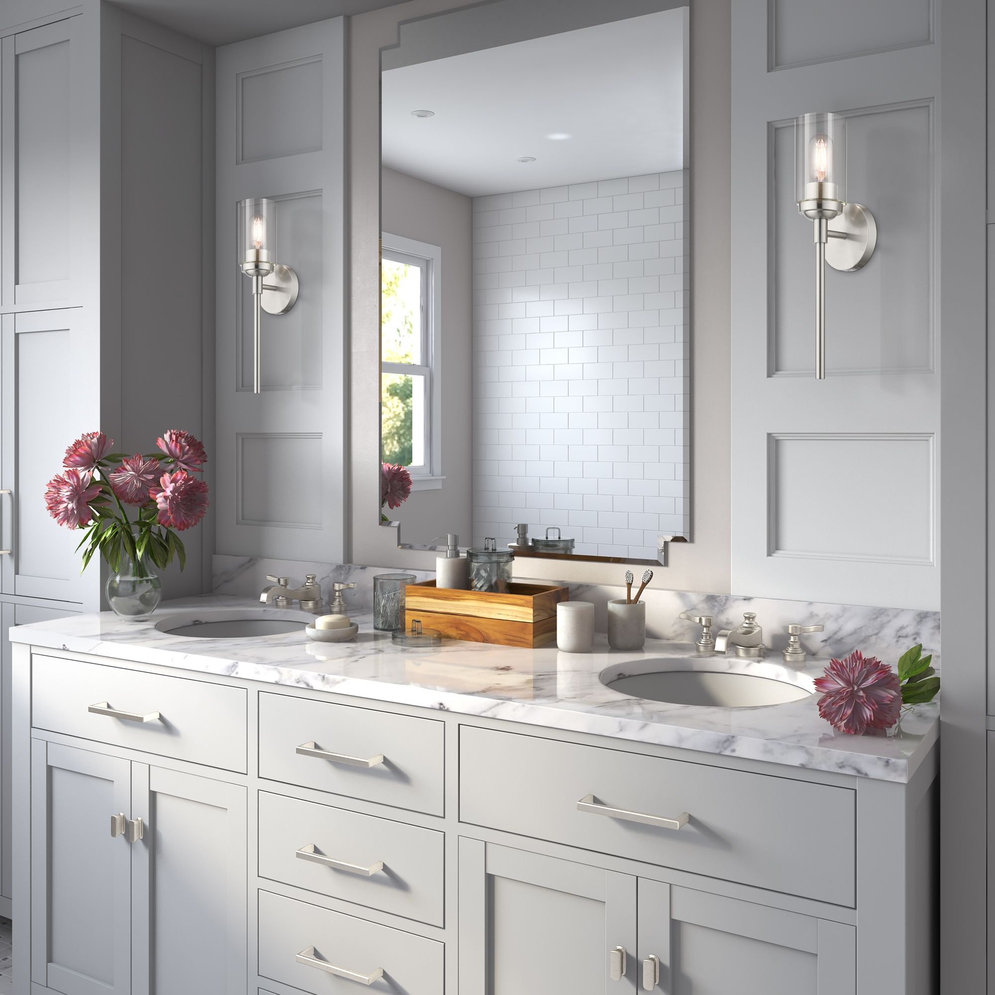 1 Light Brushed Nickel ADA Sconce