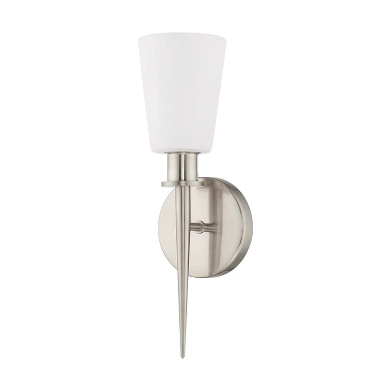 Image 3 1 Light Brushed Nickel ADA Wall Sconce more views