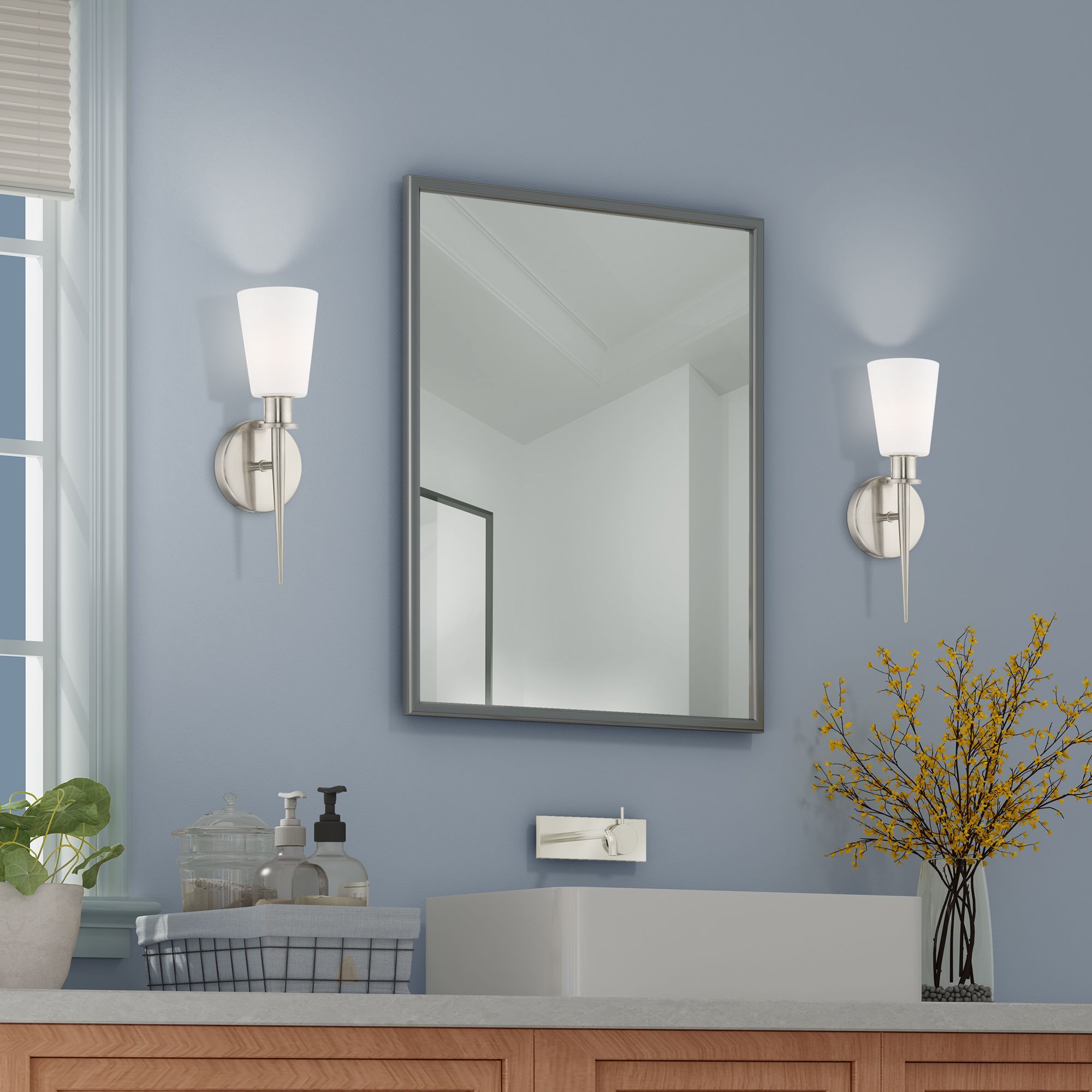 1 Light Brushed Nickel ADA Wall Sconce