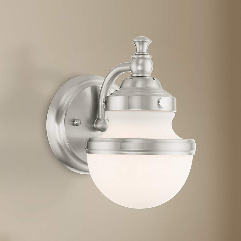 Image 1 1 Light Brushed Nickel Bath Light
