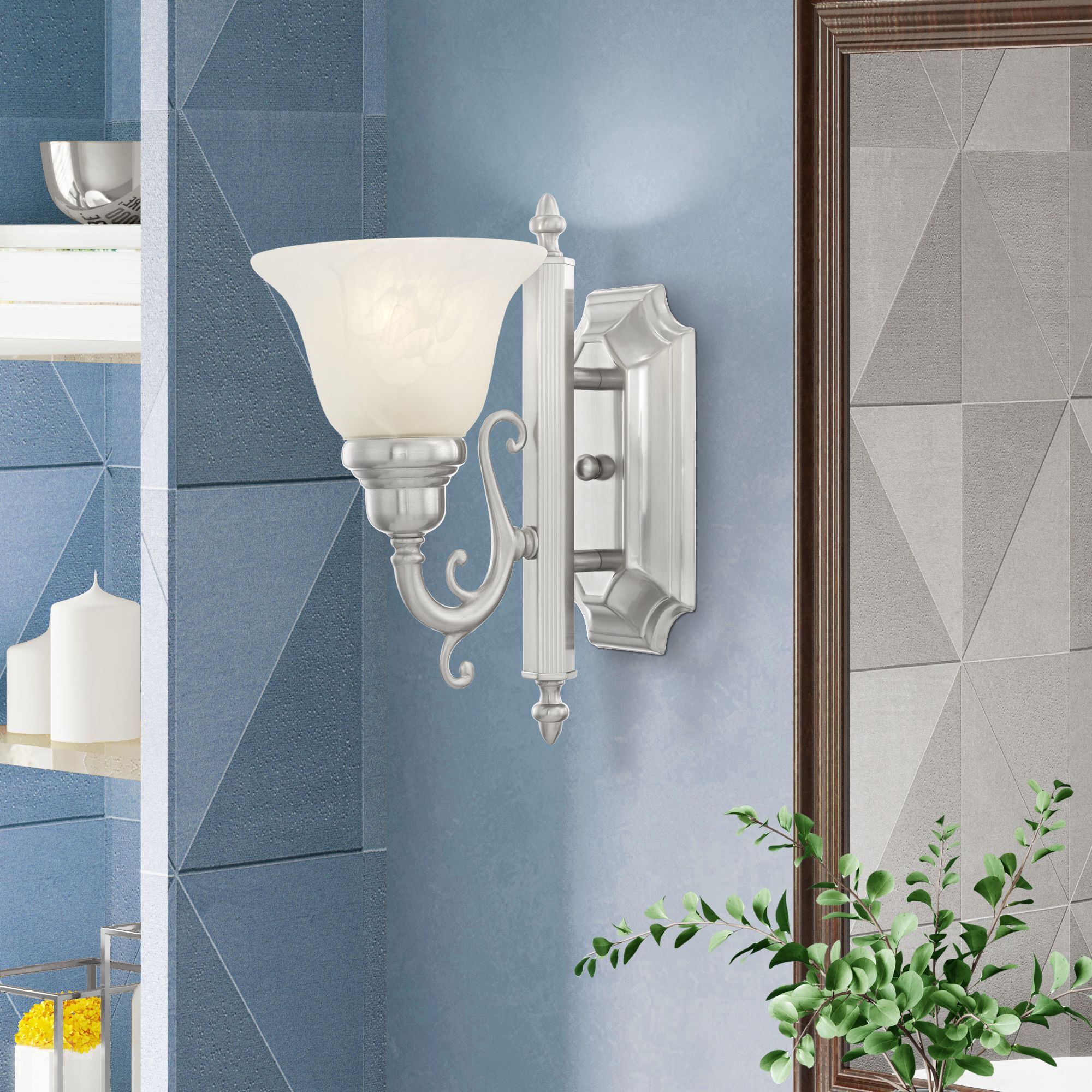 1 Light Brushed Nickel Bath Vanity