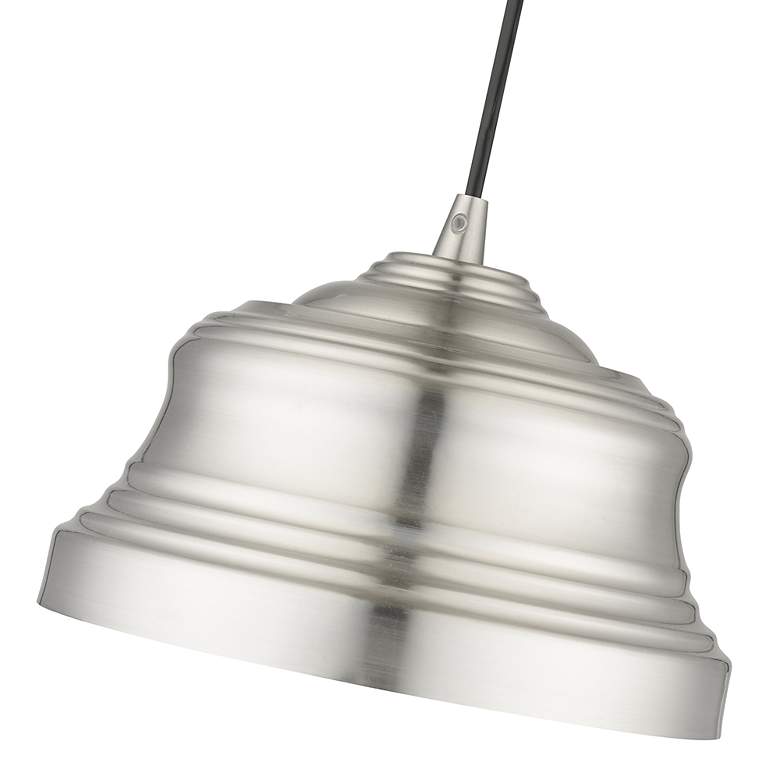 Image 7 1 Light Brushed Nickel Bell Pendant with Gold Finish Inside more views