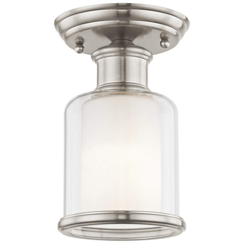 Image 1 1 Light Brushed Nickel Ceiling Mount