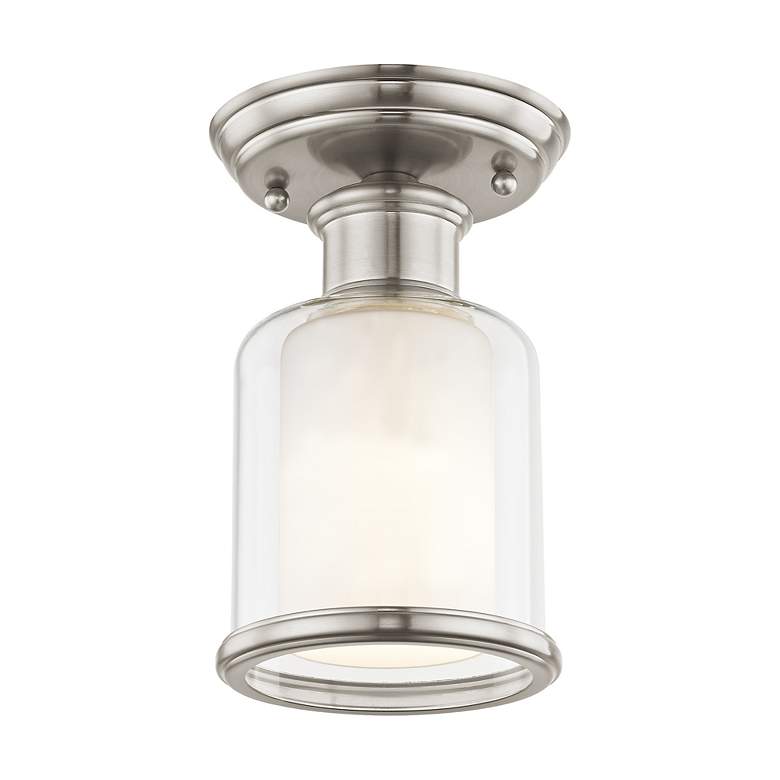 Image 3 1 Light Brushed Nickel Ceiling Mount more views
