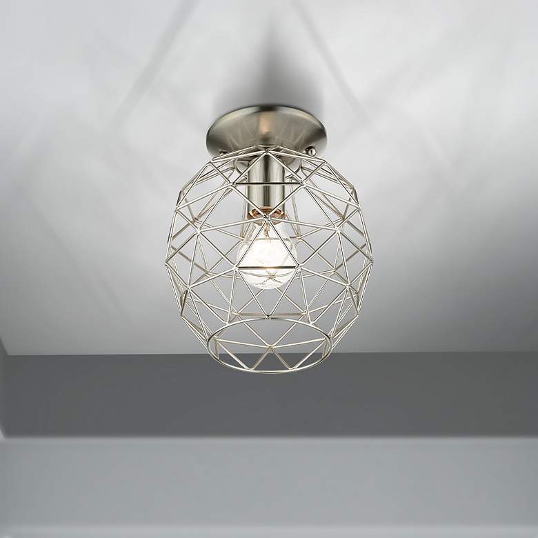 Image 1 1 Light Brushed Nickel Flush Mount