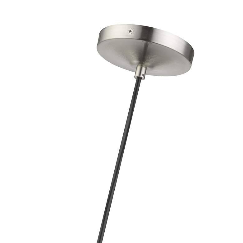 Image 7 1 Light Brushed Nickel Glass Pendant with Polished Chrome Finish Accents more views