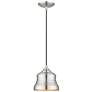 2_1 Light Brushed Nickel Mini Bell Pendant with Gold Finish Inside
