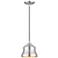 1 Light Brushed Nickel Mini Bell Pendant with Gold Finish Inside