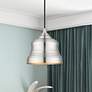 1_1 Light Brushed Nickel Mini Bell Pendant with Gold Finish Inside