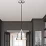 5_1 Light Brushed Nickel Mini Bell Pendant with Gold Finish Inside more views