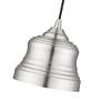 7_1 Light Brushed Nickel Mini Bell Pendant with Gold Finish Inside more views