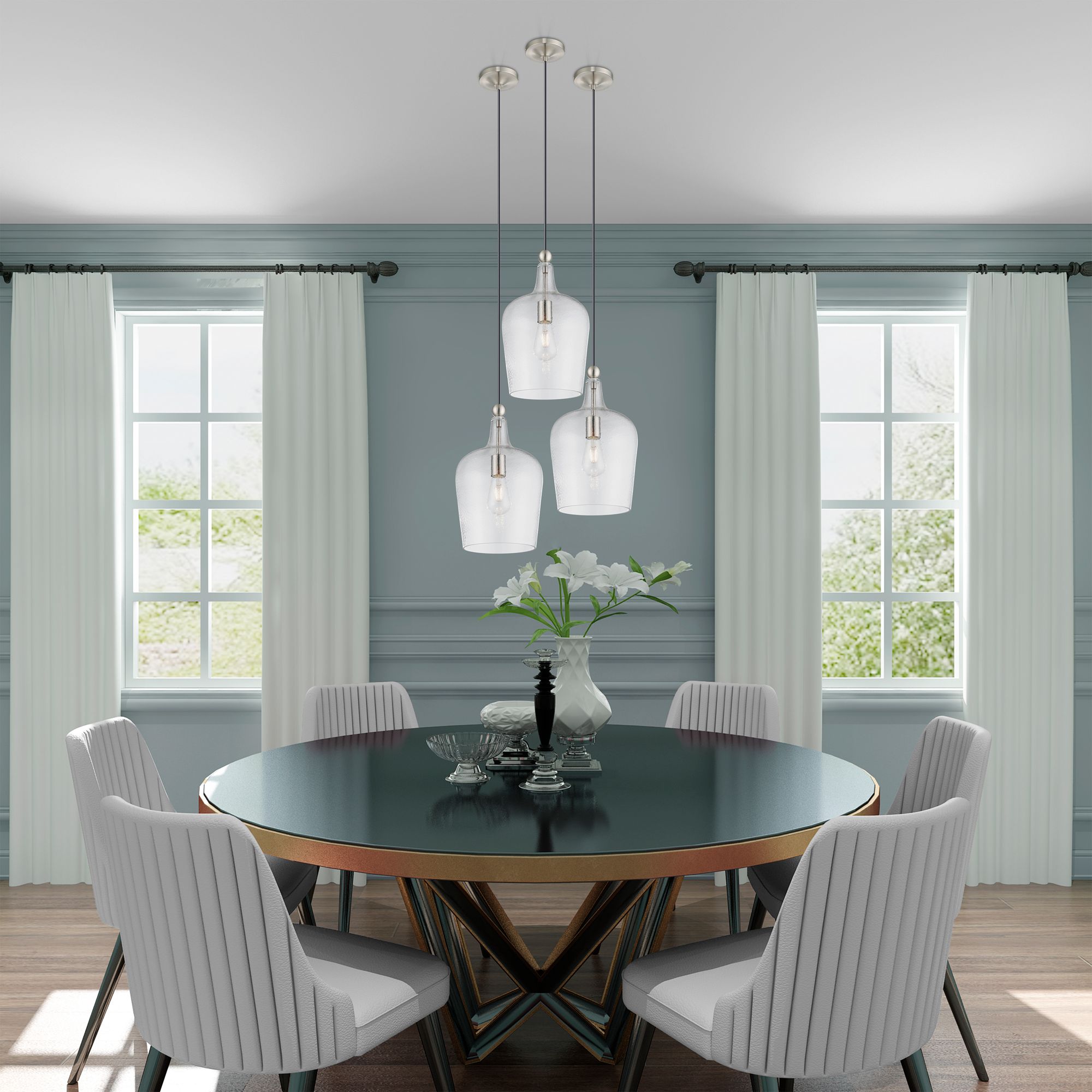 1 Light Brushed Nickel Mini Pendant