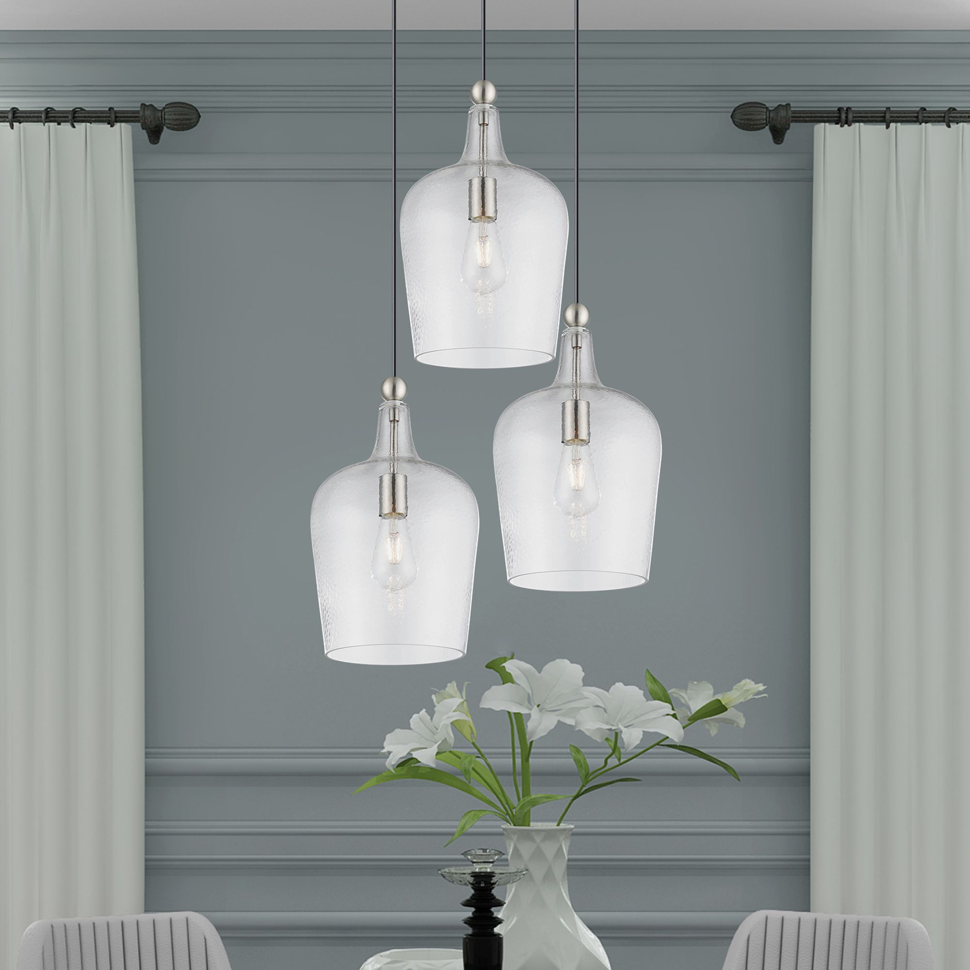 1 Light Brushed Nickel Mini Pendant