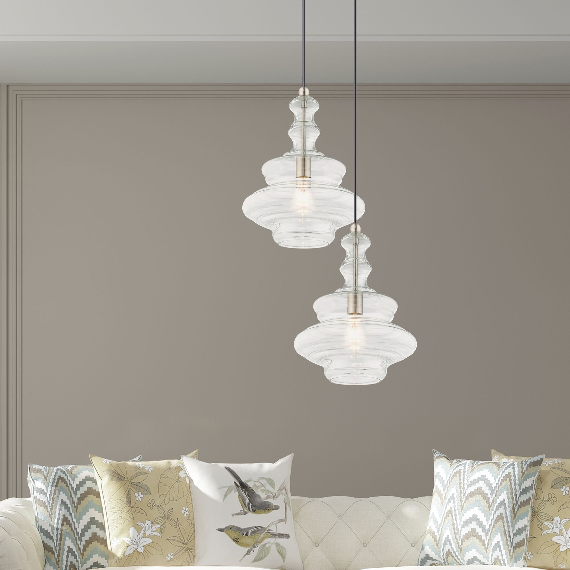 1 Light Brushed Nickel Mini Pendant
