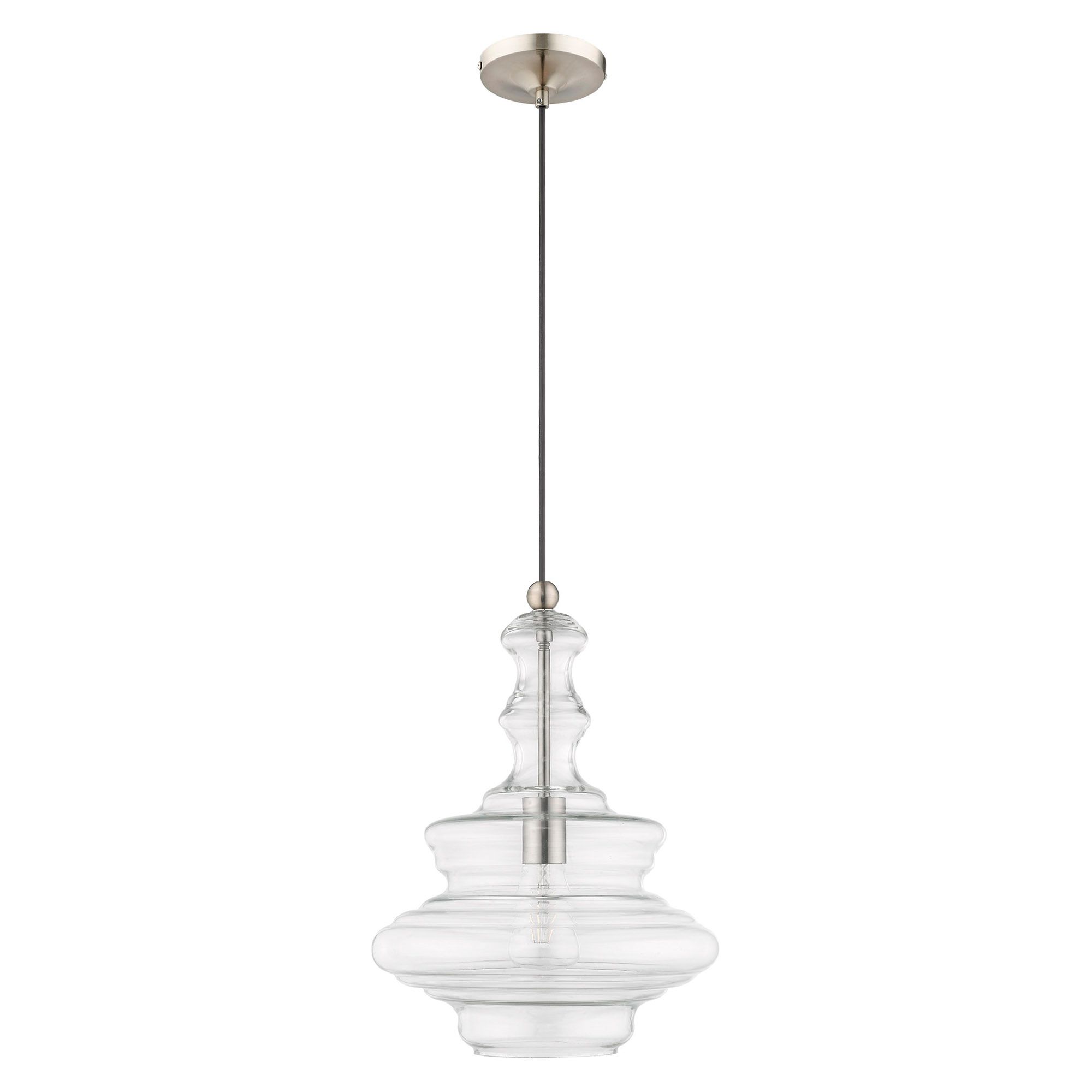 Image 3 1 Light Brushed Nickel Mini Pendant more views