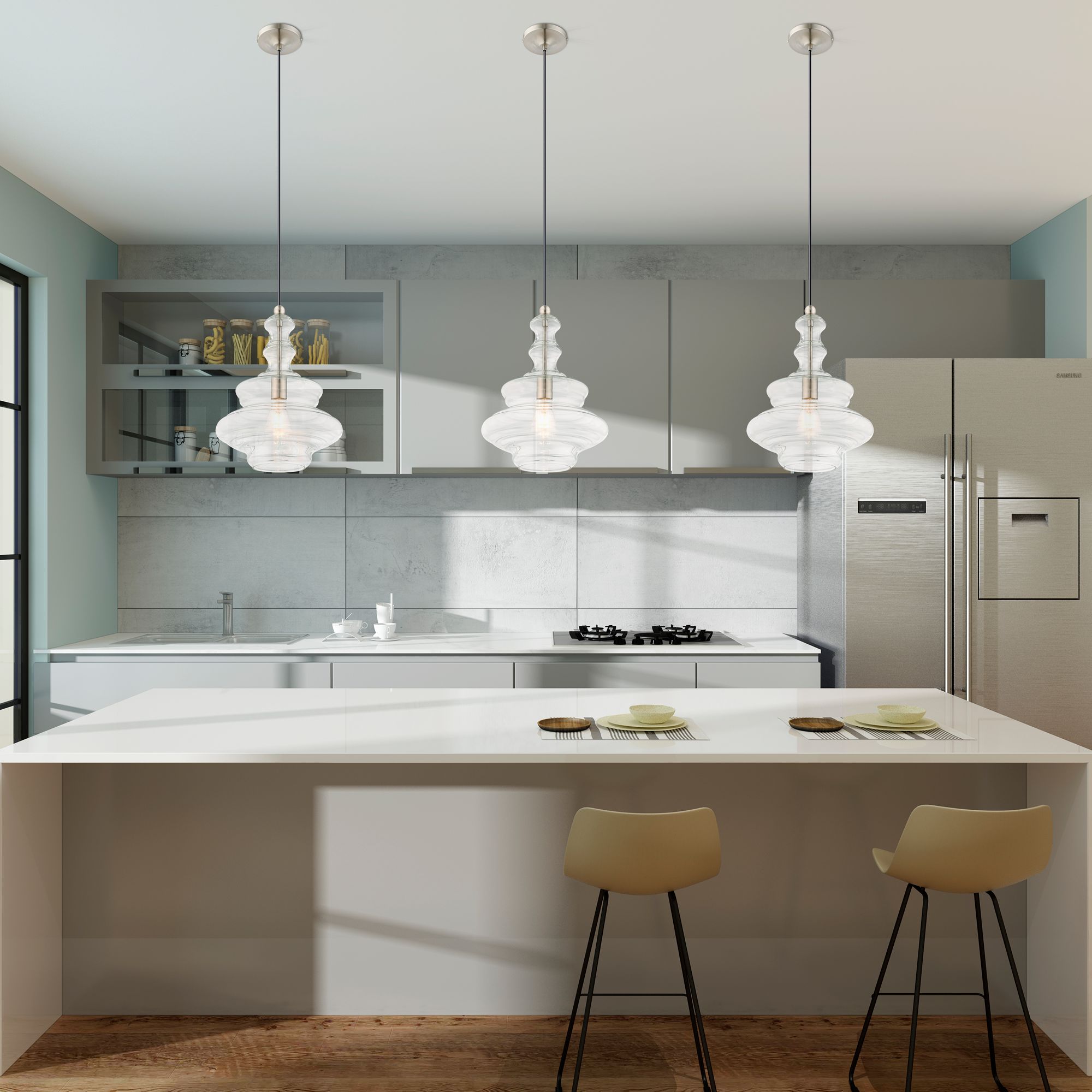 Image 6 1 Light Brushed Nickel Mini Pendant more views