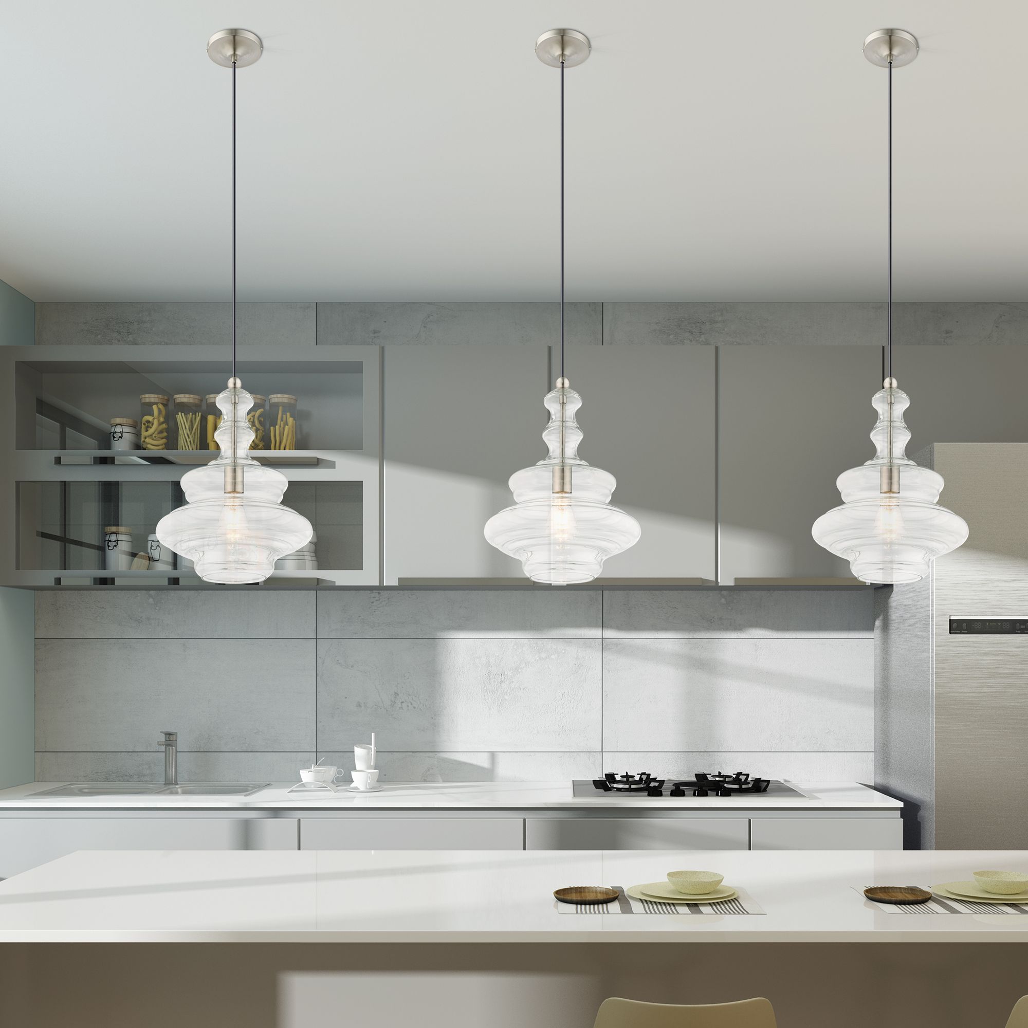 Image 7 1 Light Brushed Nickel Mini Pendant more views