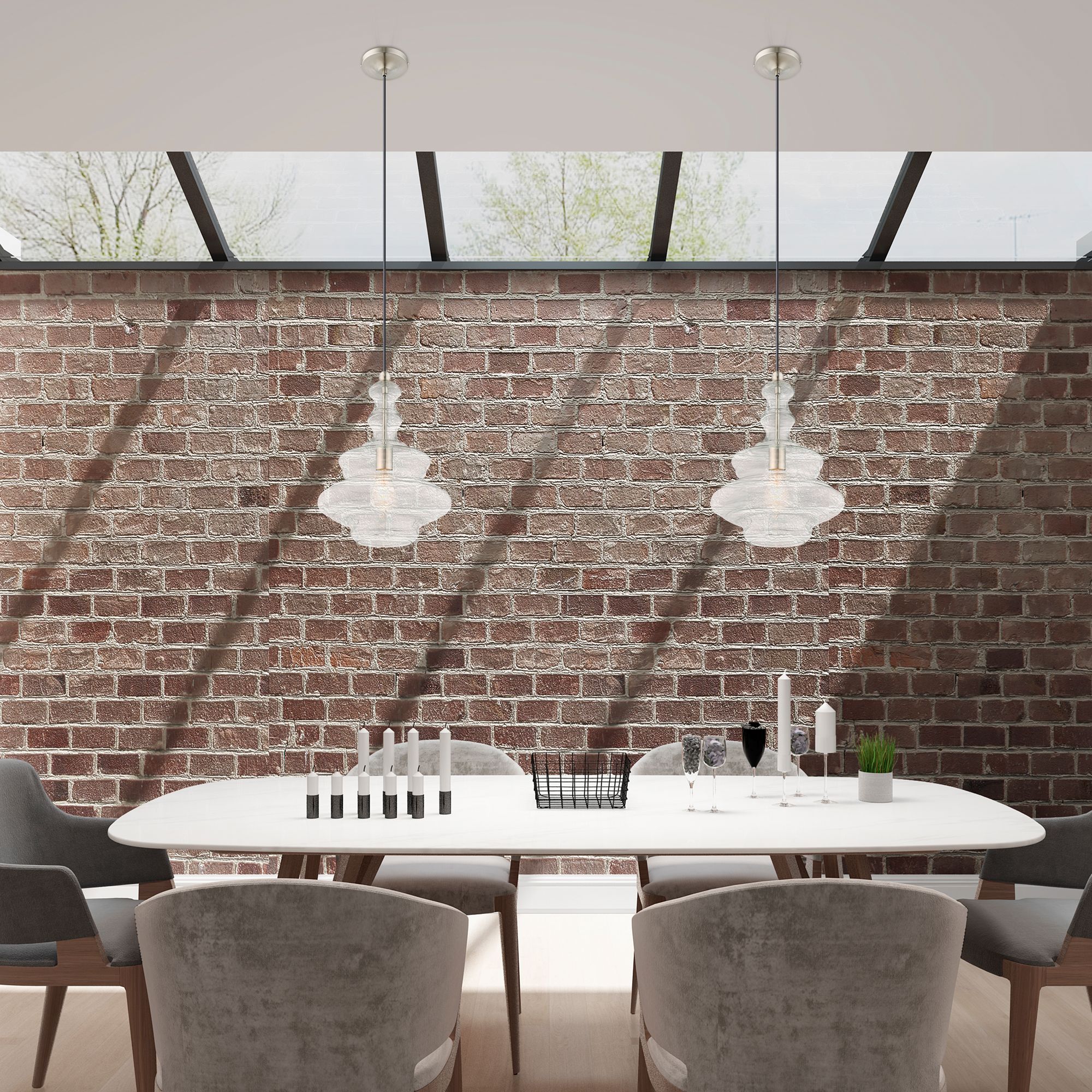 1 Light Brushed Nickel Mini Pendant