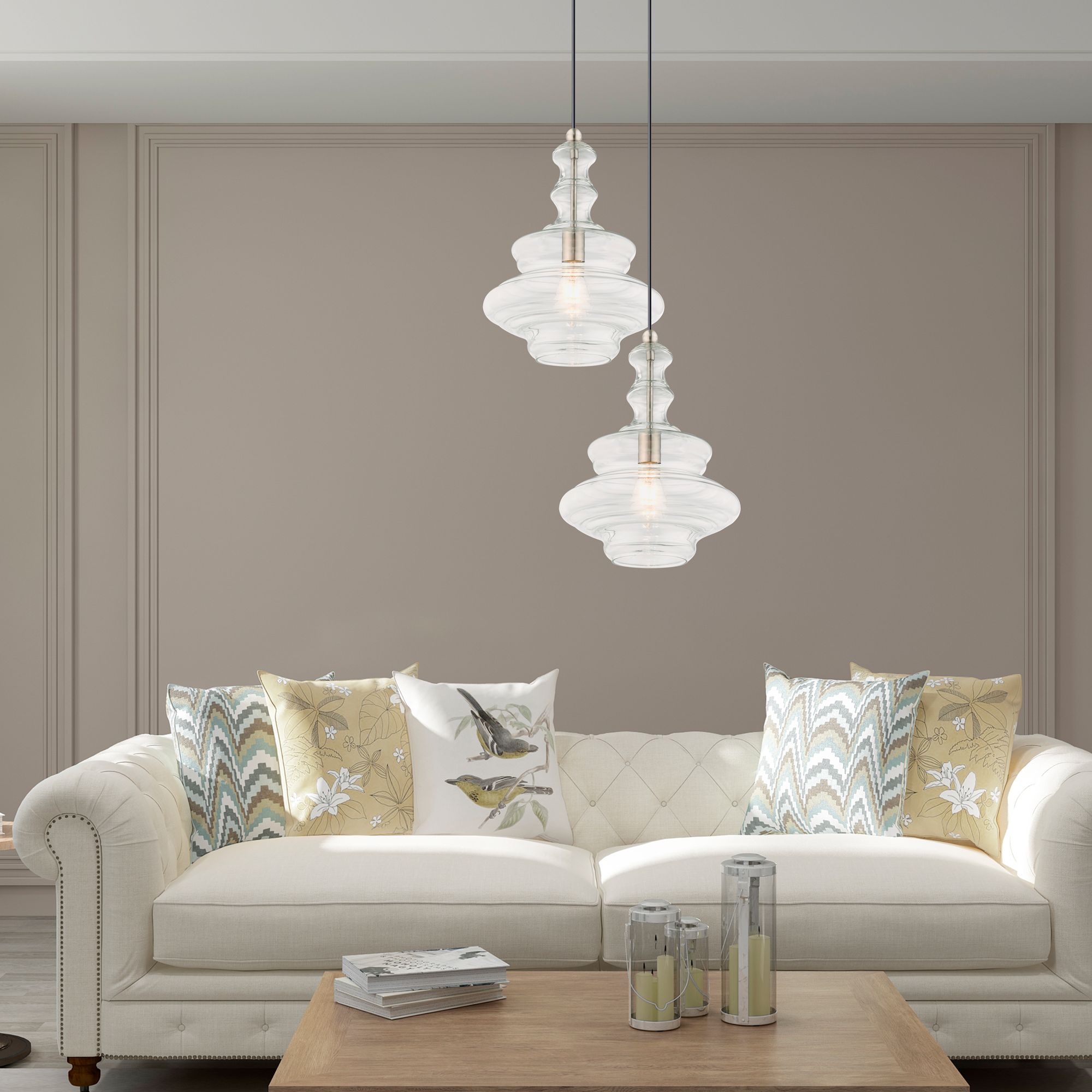 1 Light Brushed Nickel Mini Pendant