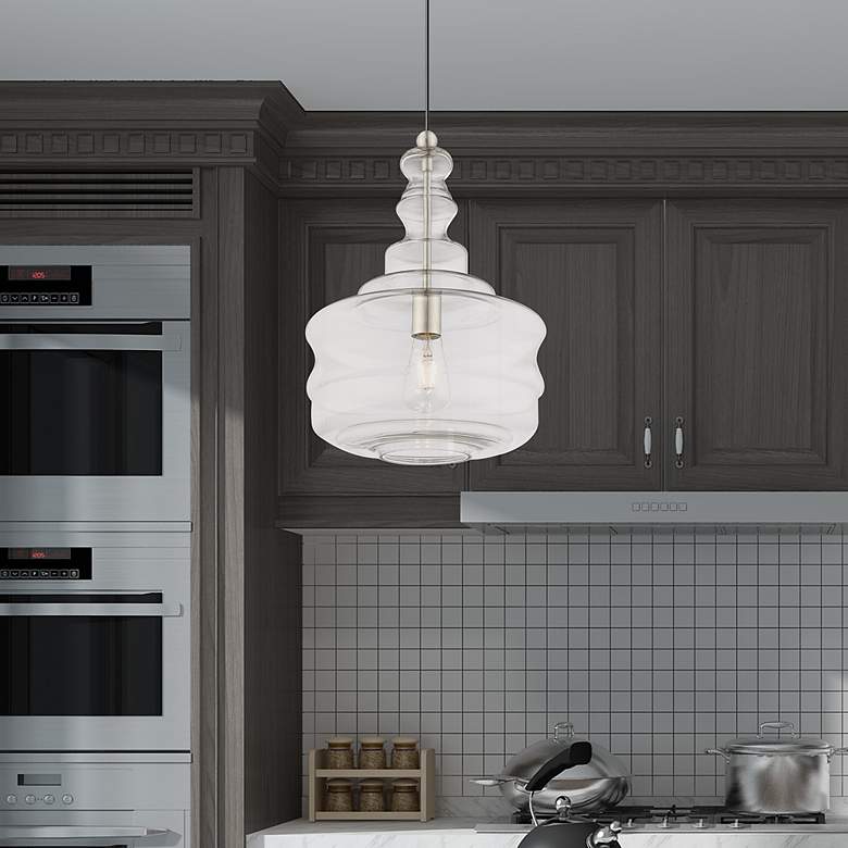 Image 1 1 Light Brushed Nickel Mini Pendant