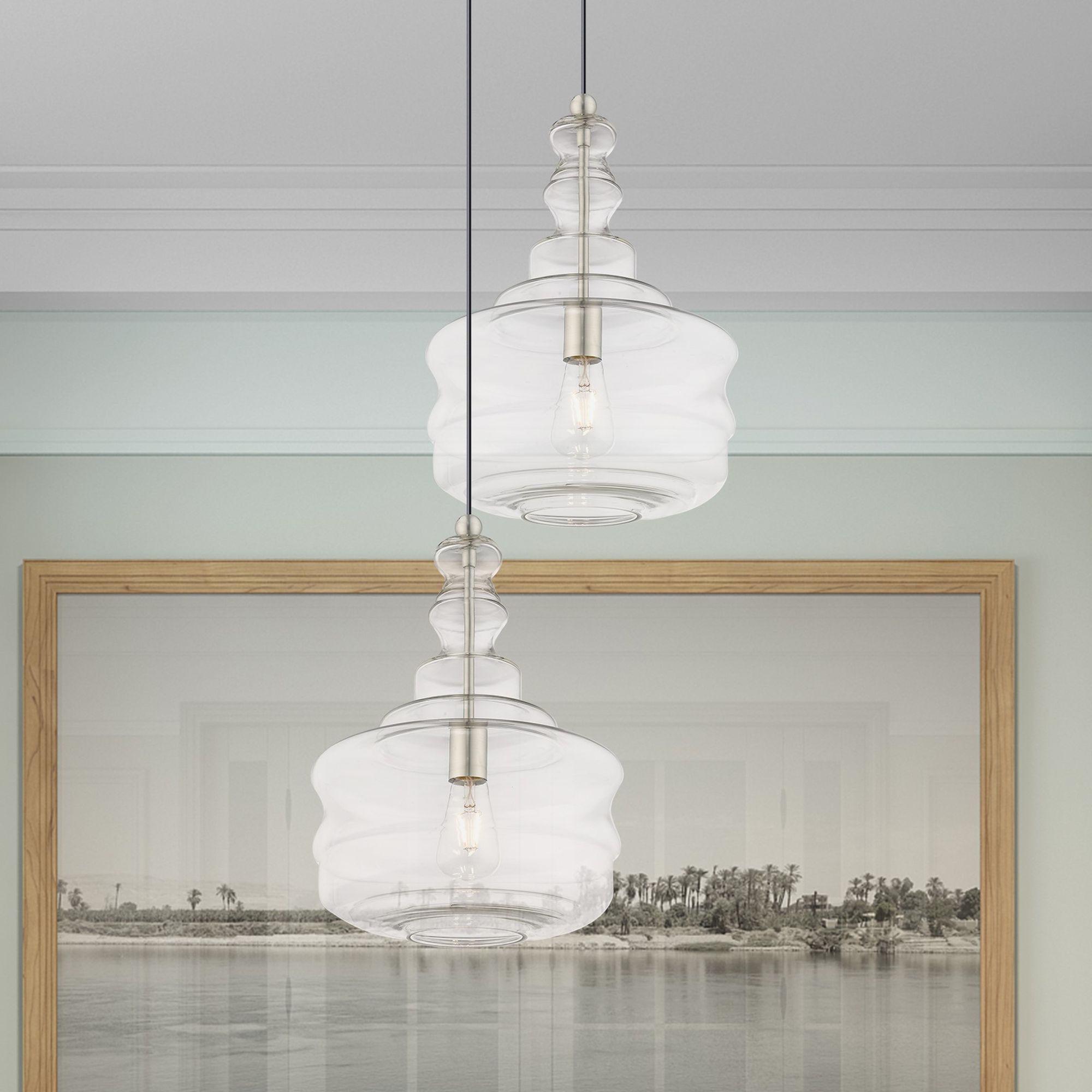 1 Light Brushed Nickel Mini Pendant