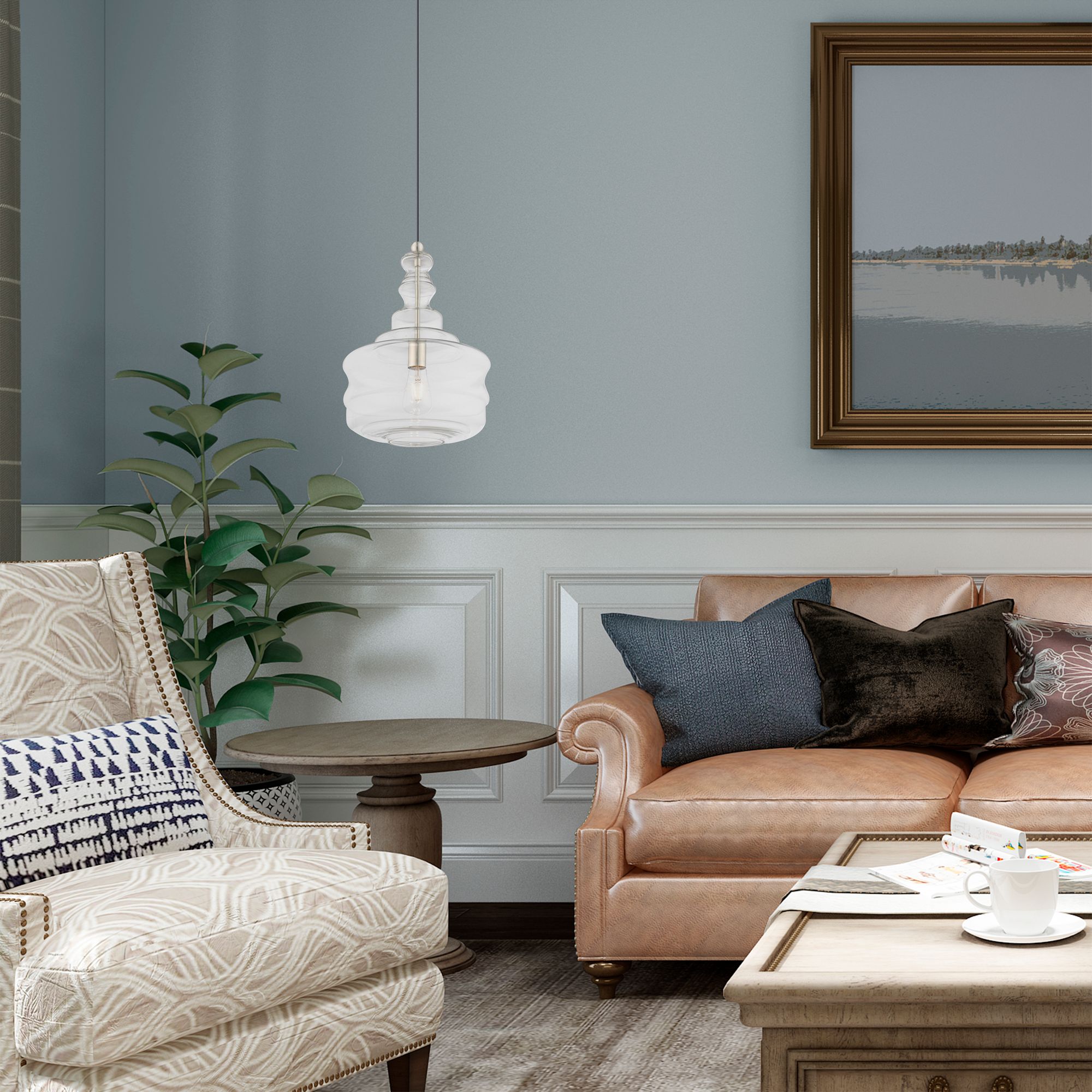 1 Light Brushed Nickel Mini Pendant