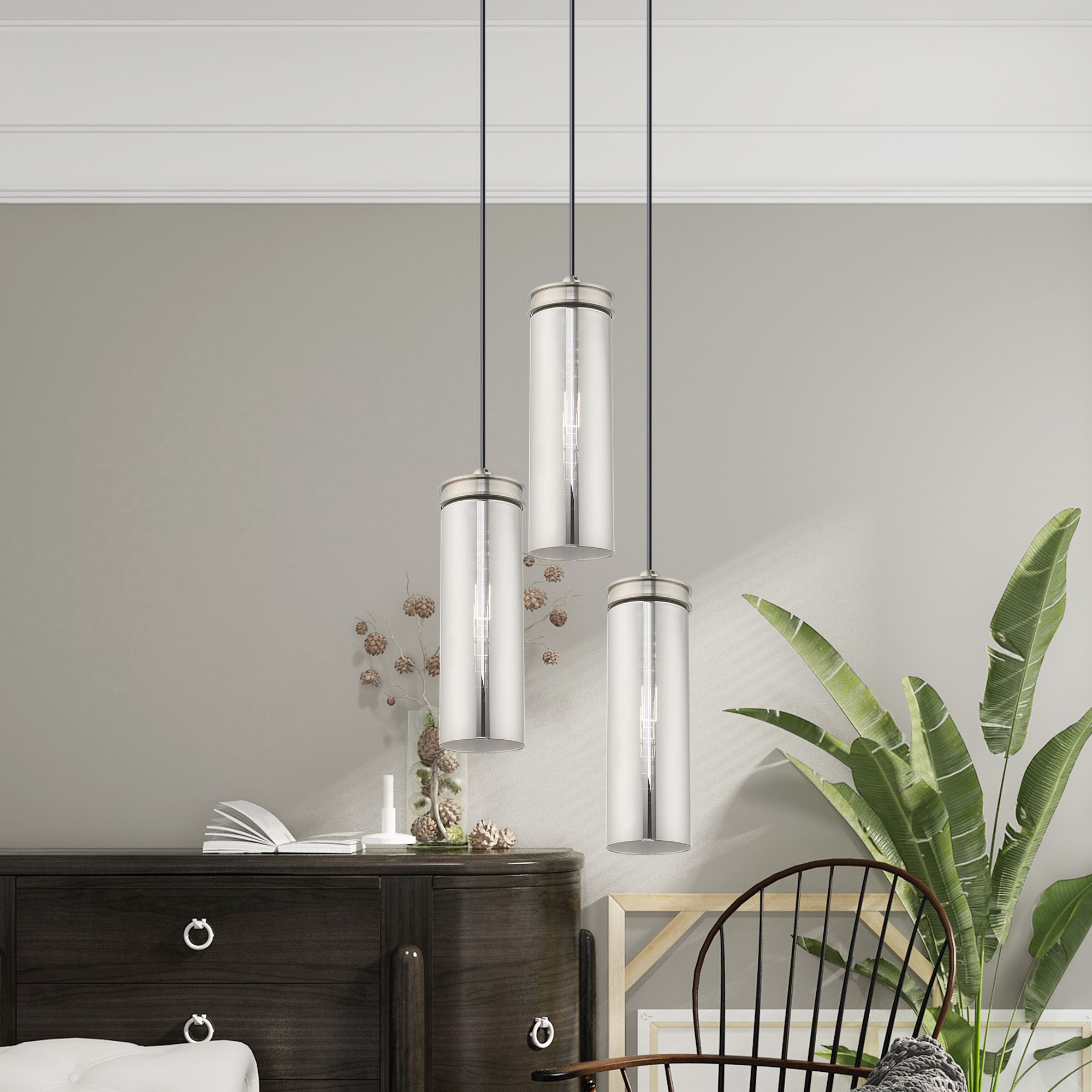 1 Light Brushed Nickel Mini Pendant