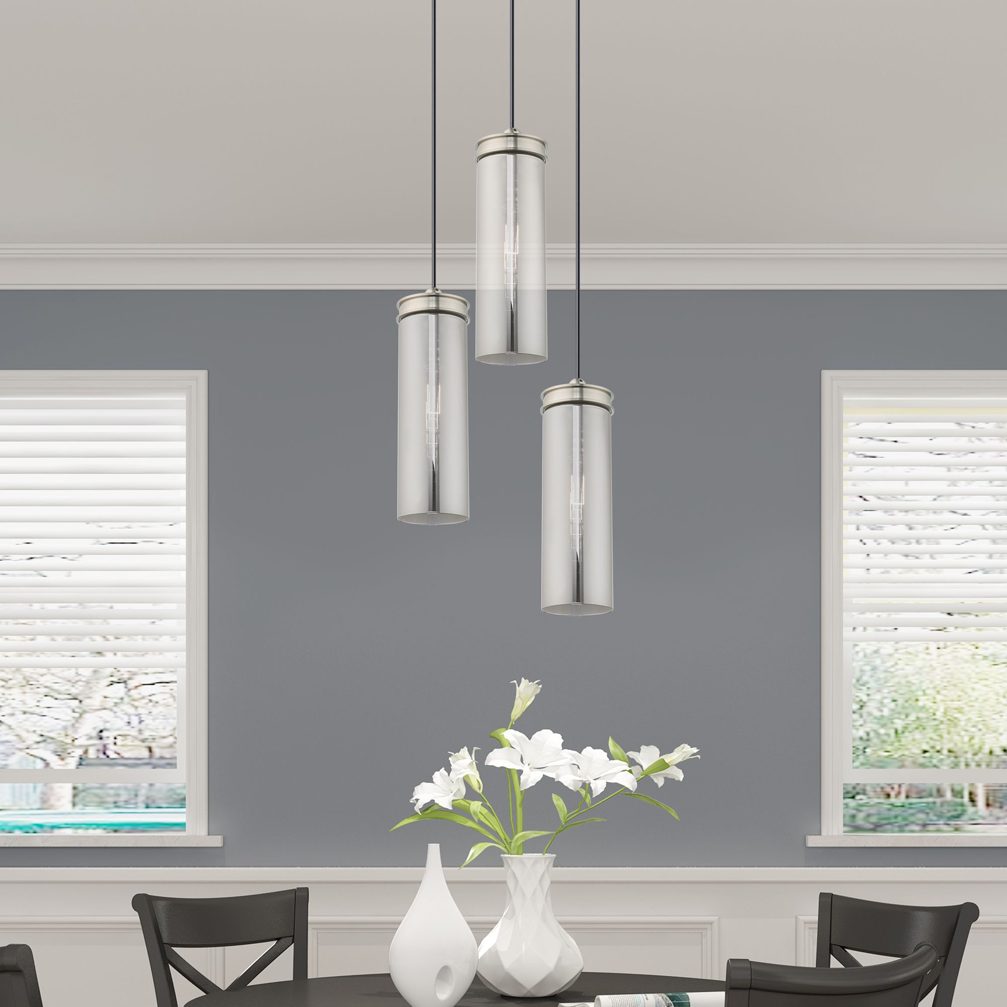 1 Light Brushed Nickel Mini Pendant