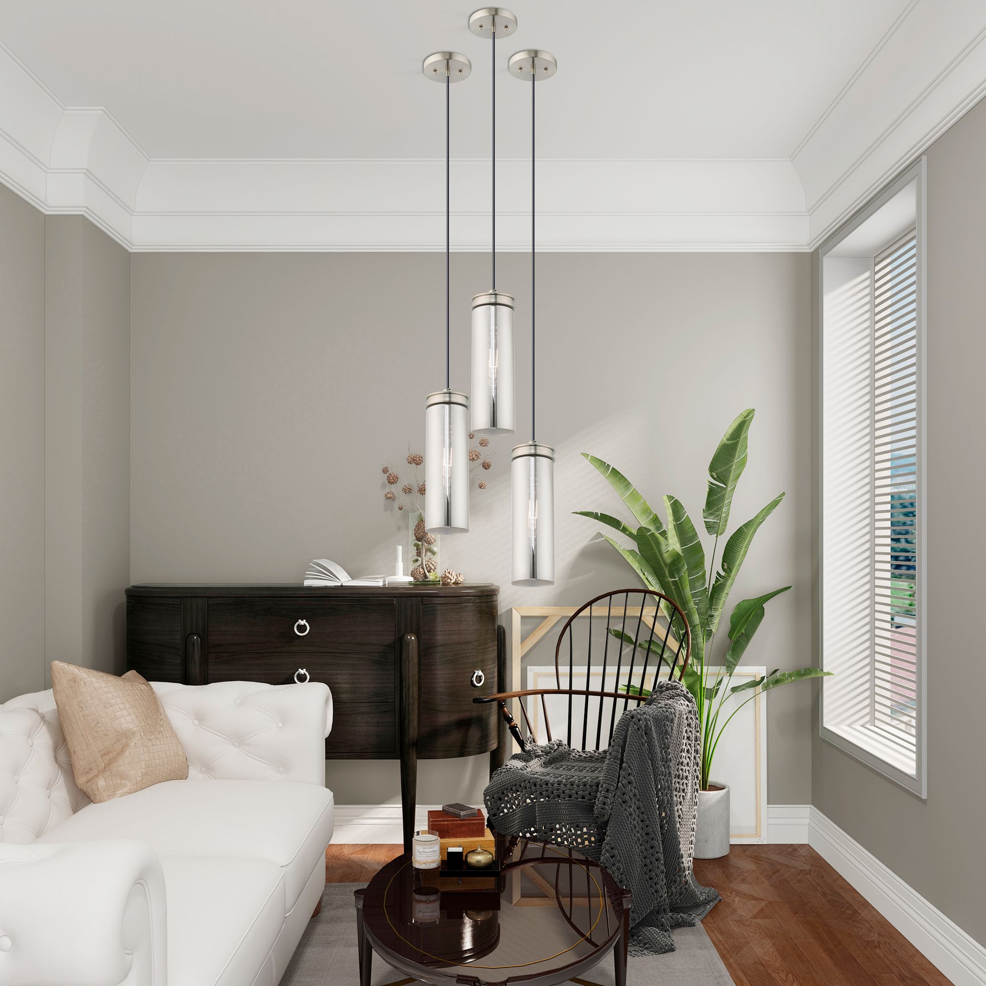 1 Light Brushed Nickel Mini Pendant