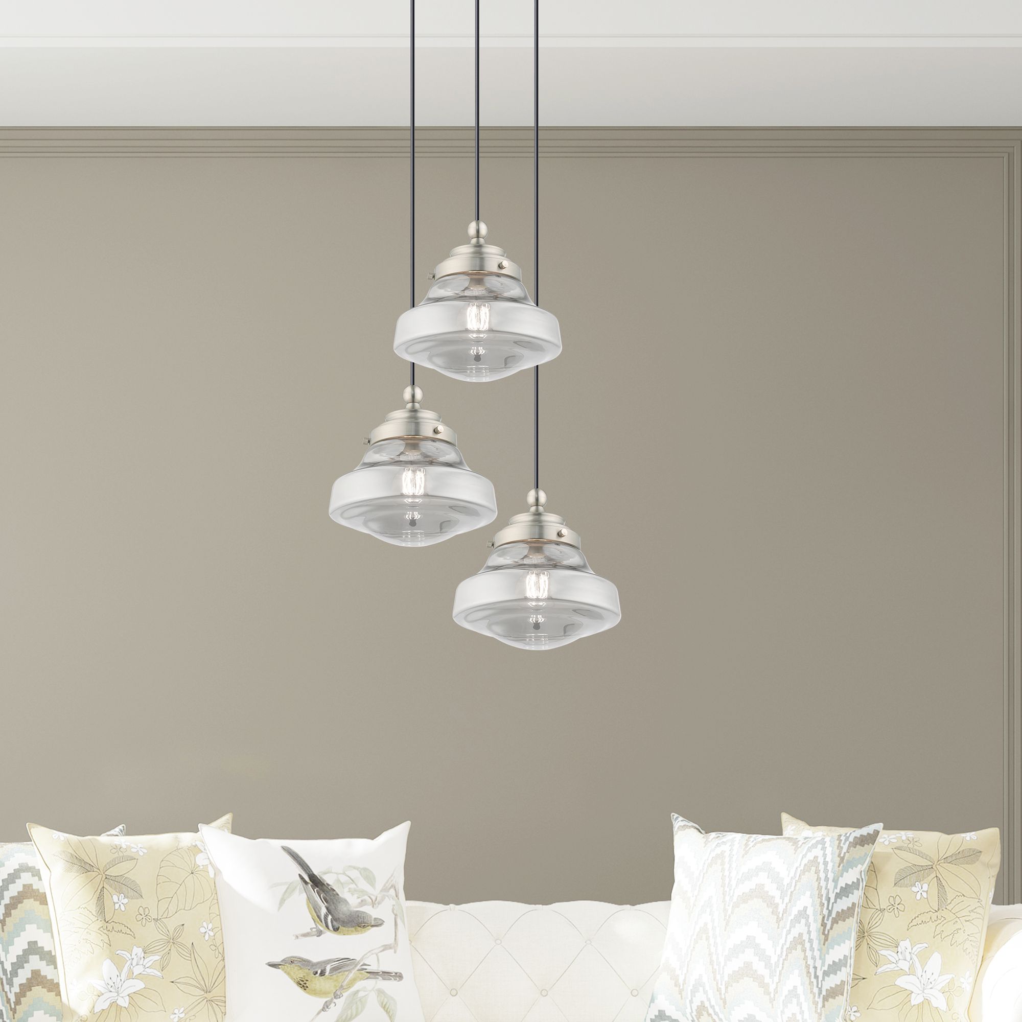 1 Light Brushed Nickel Mini Pendant
