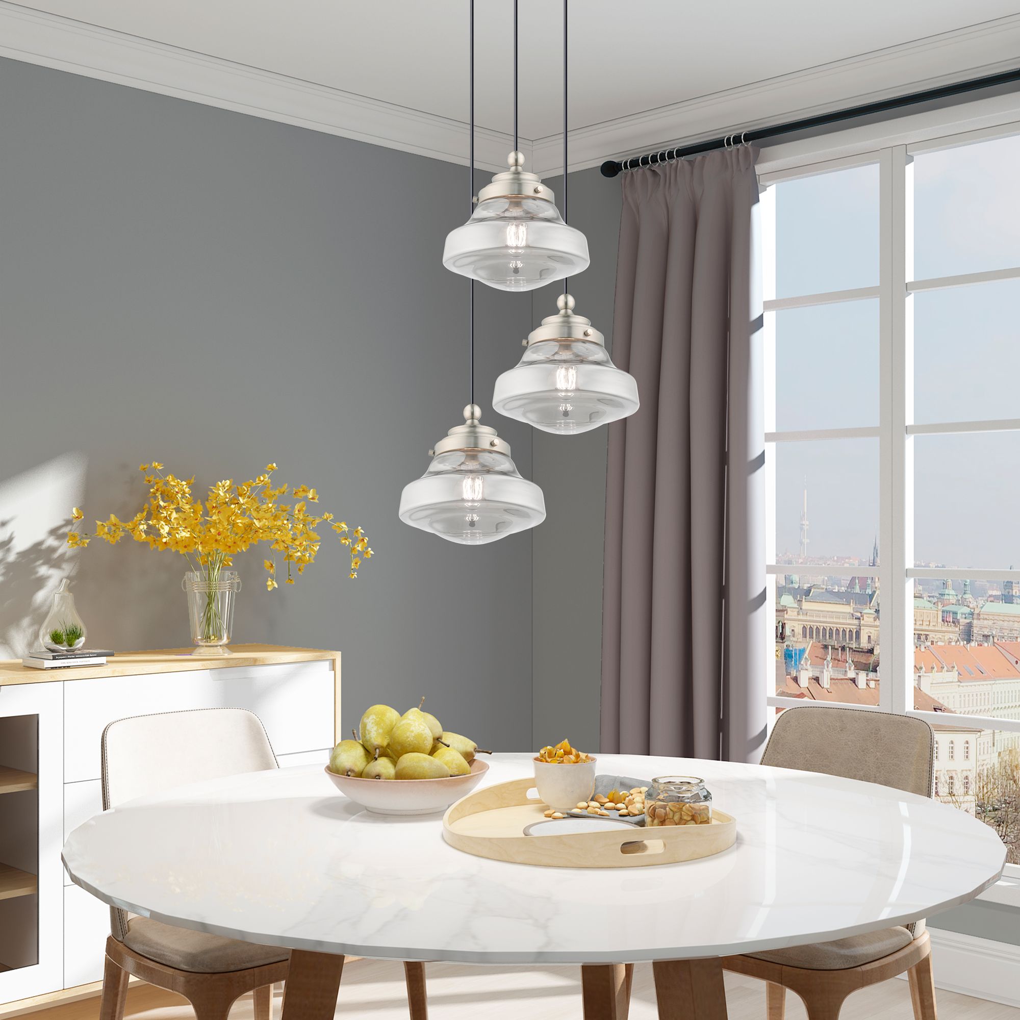 1 Light Brushed Nickel Mini Pendant