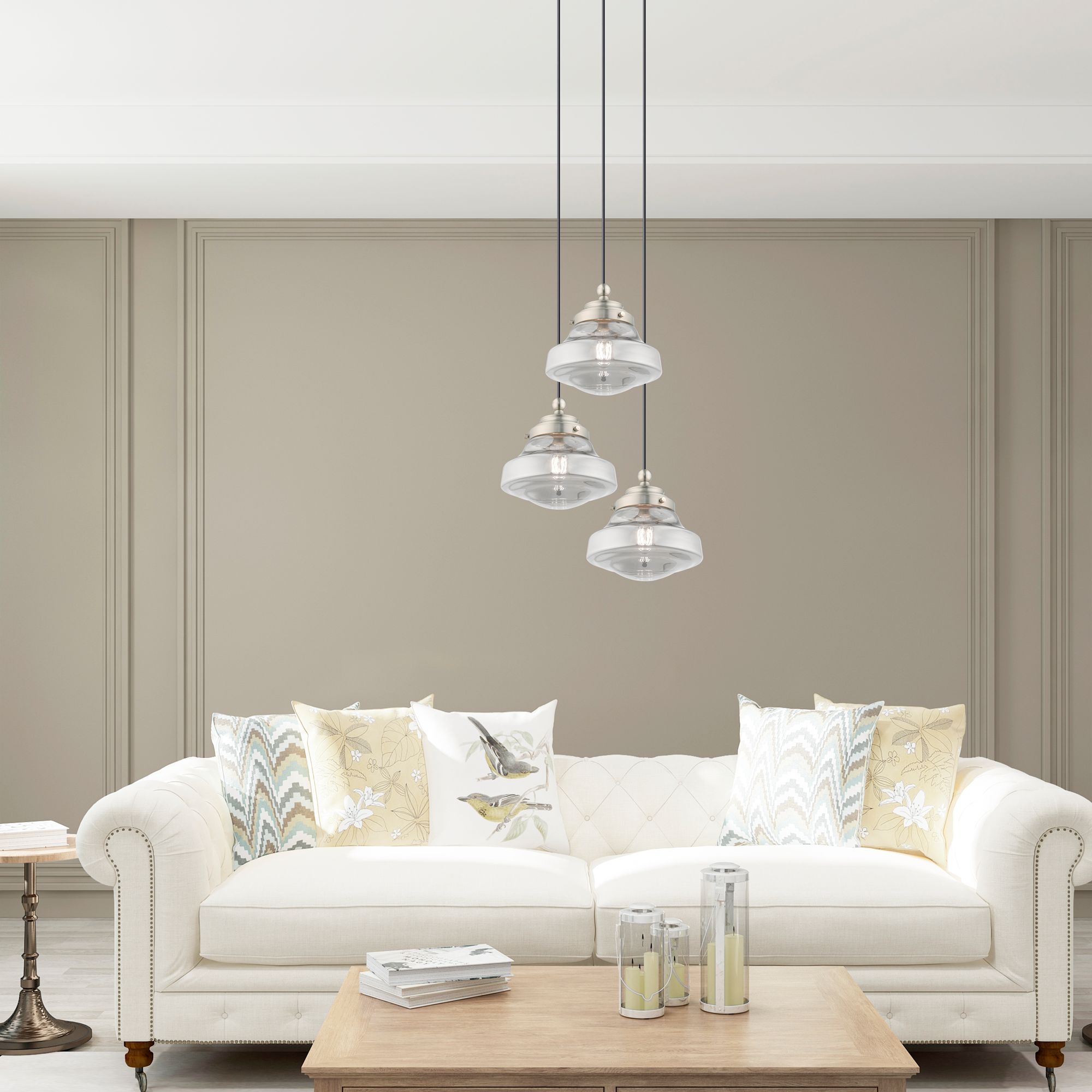 1 Light Brushed Nickel Mini Pendant