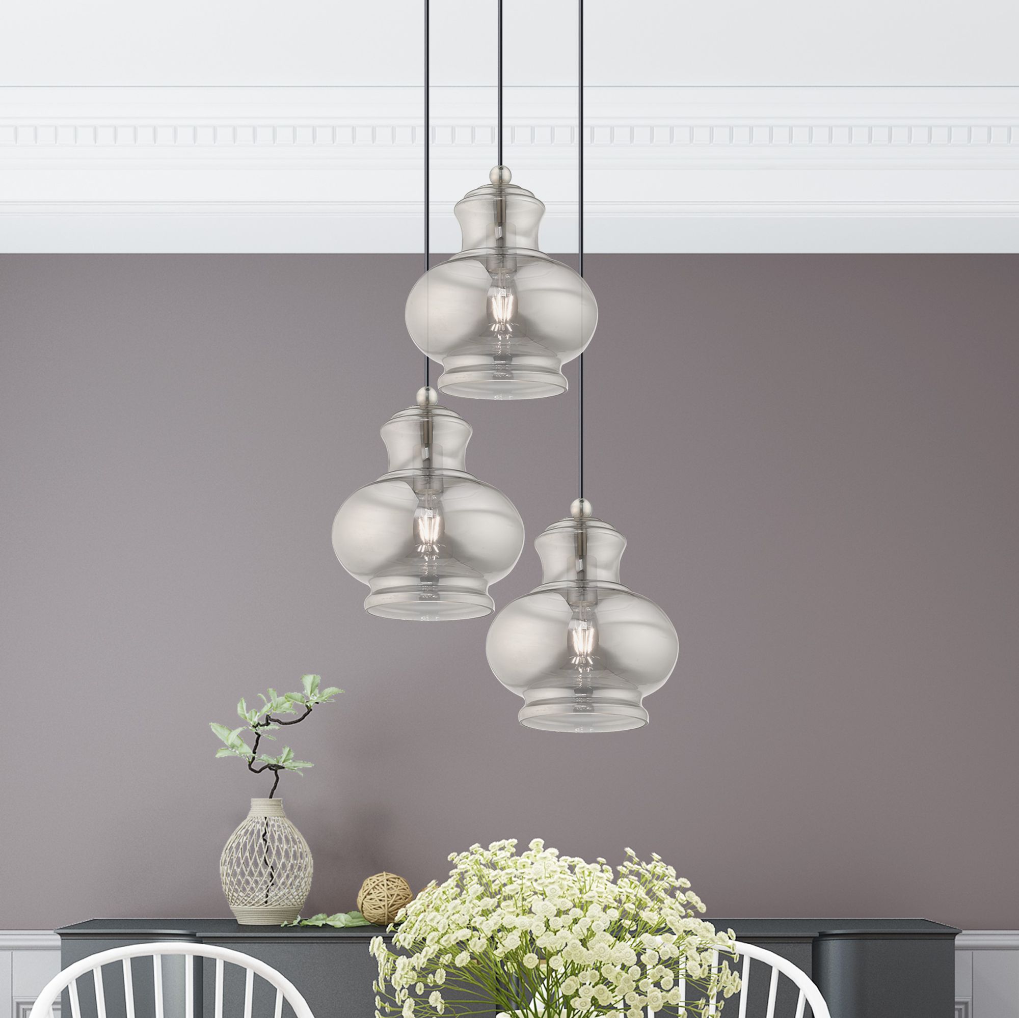 1 Light Brushed Nickel Mini Pendant