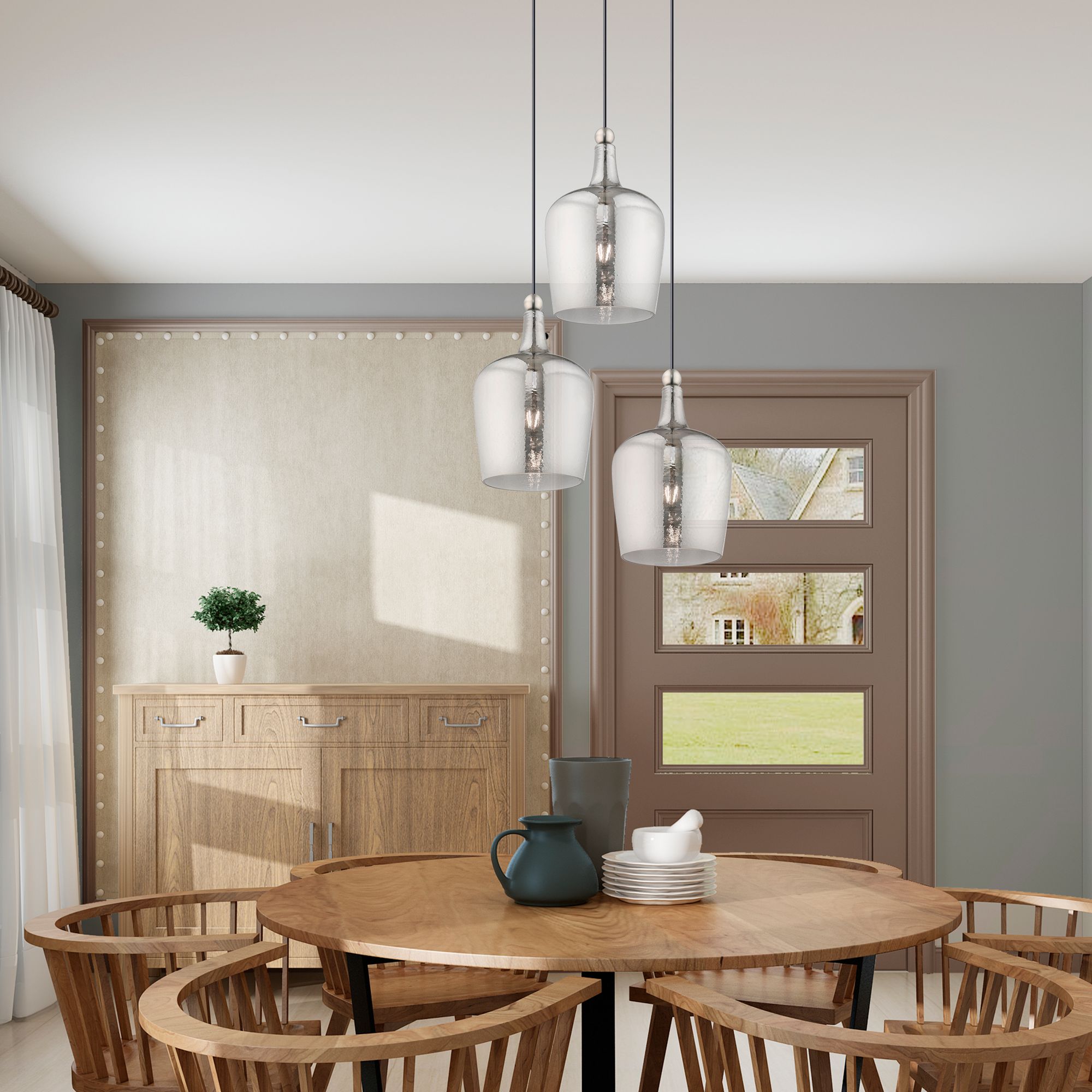1 Light Brushed Nickel Mini Pendant