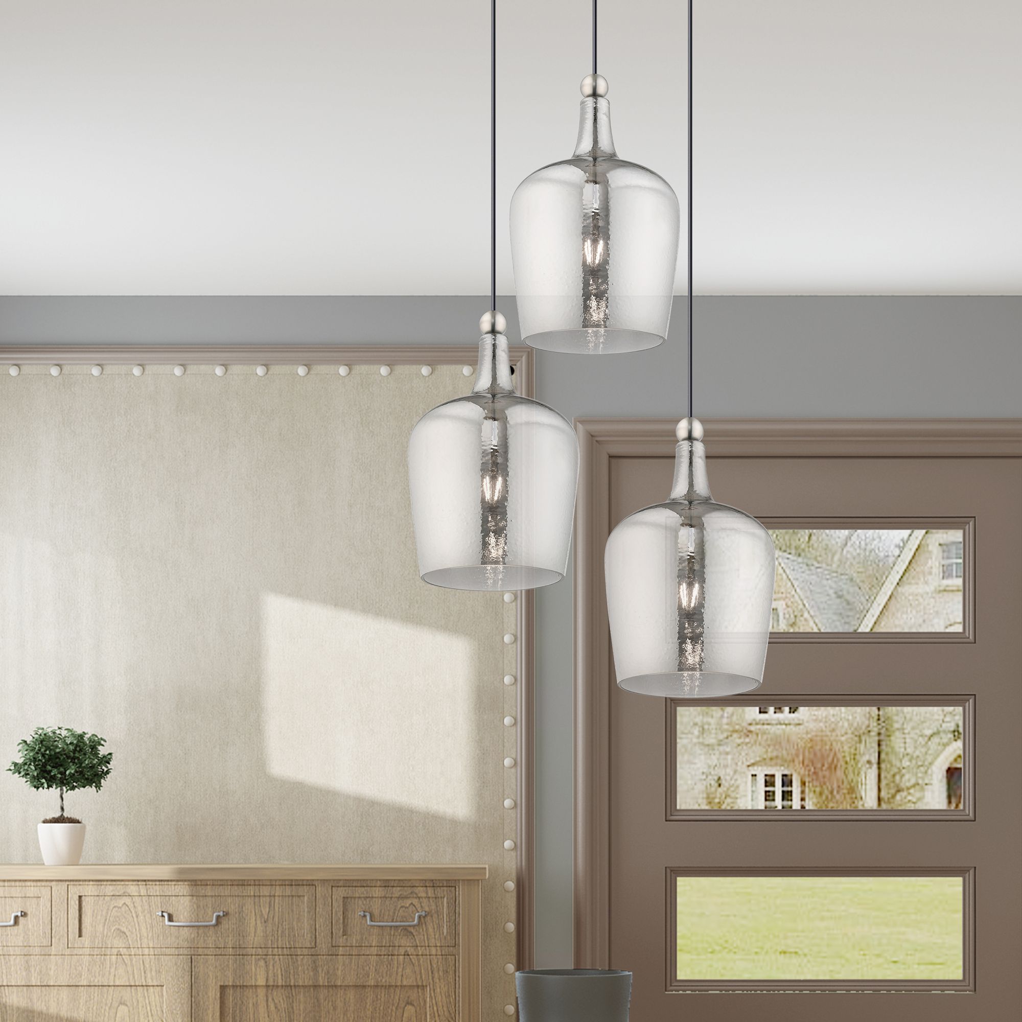 1 Light Brushed Nickel Mini Pendant