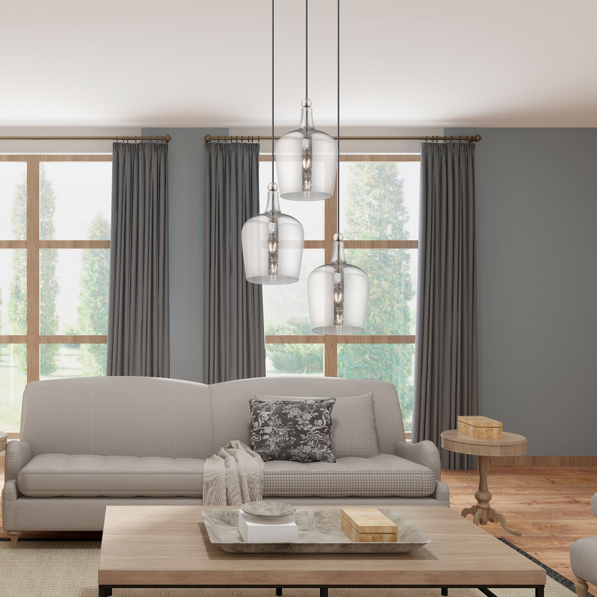 1 Light Brushed Nickel Mini Pendant